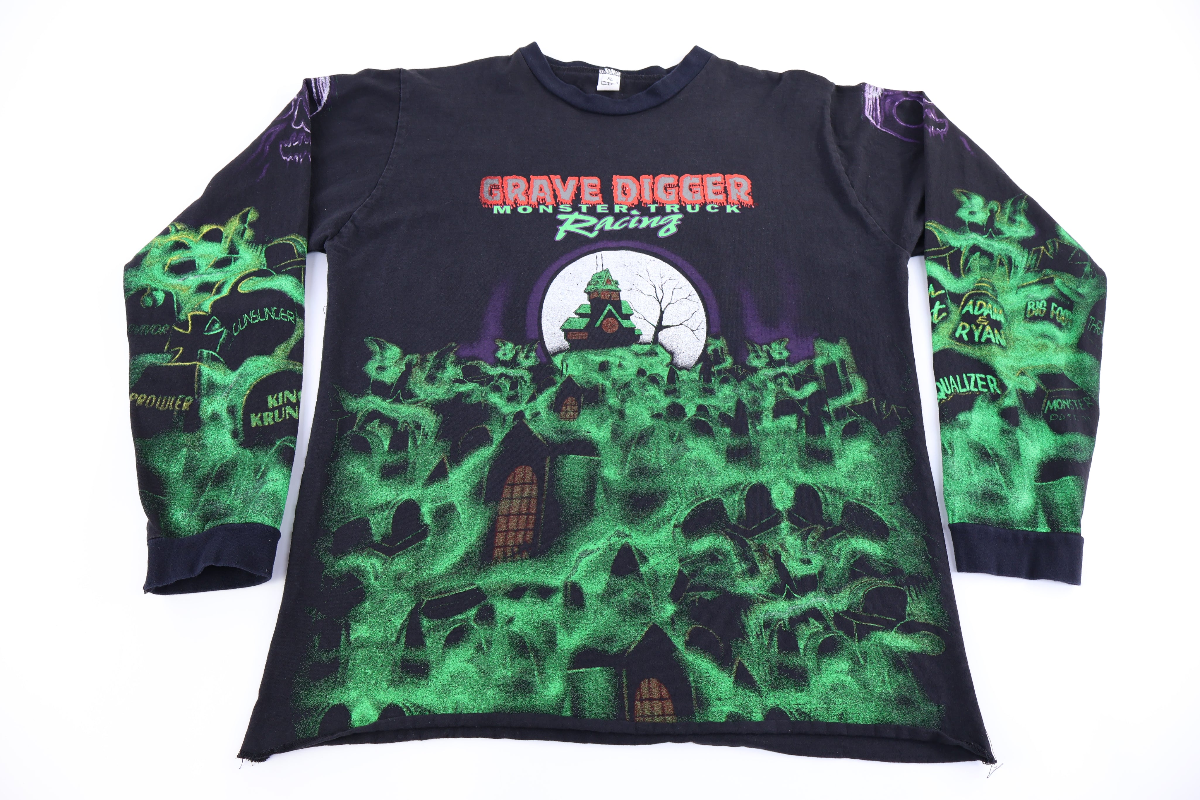 90's Grave Digger Monster Truck Racing LS T-shirt