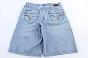 Ecko Unlimited Embroidered Light Wash Denim Shorts