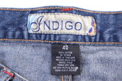 Indigo Medium Wash Baggy Denim Shorts