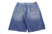Indigo Medium Wash Baggy Denim Shorts