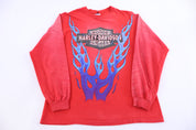 90's Harley Davidson Motorcycles Ohio Flames LS T-shirt