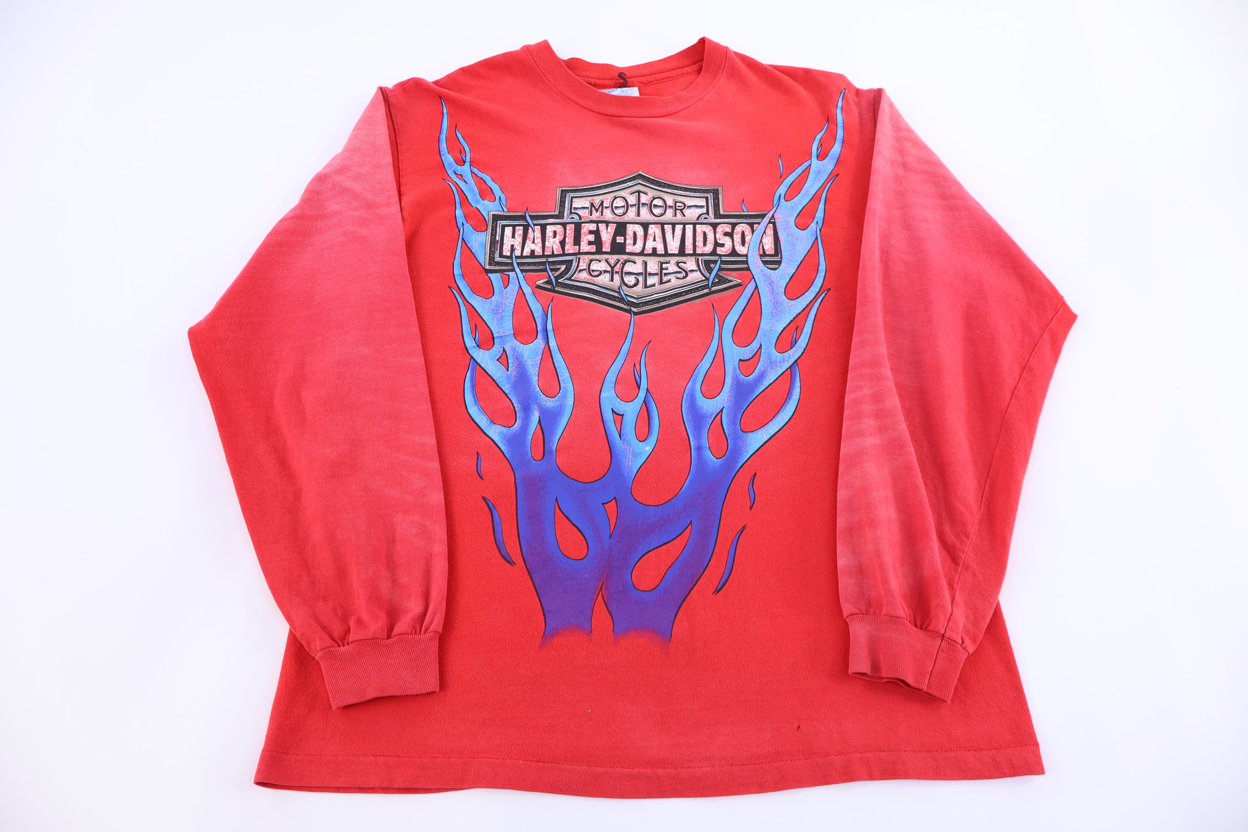 90's Harley Davidson Motorcycles Ohio Flames LS T-shirt