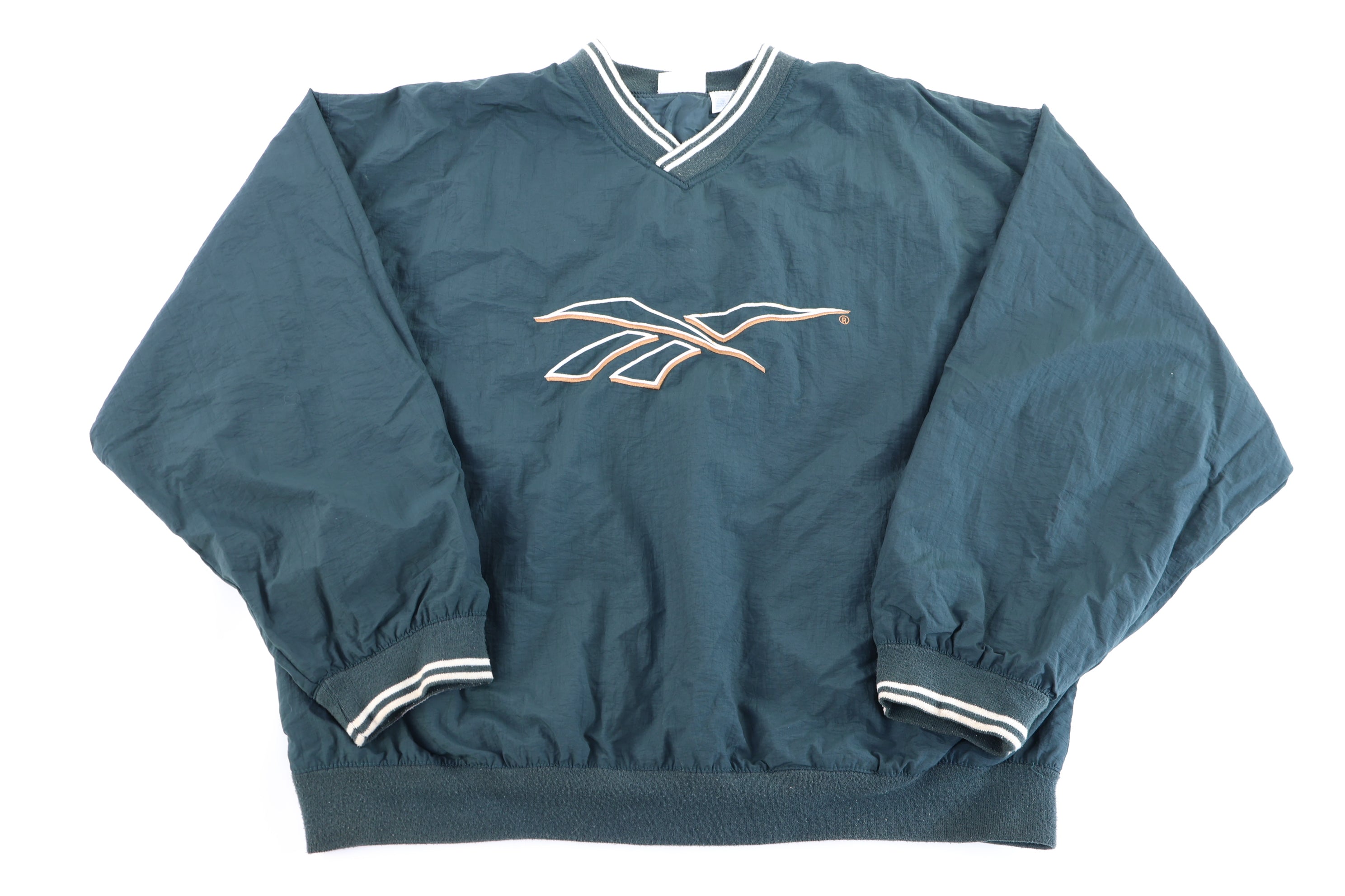 90's Reebok Embroidered Logo Green Pullover Windbreaker
