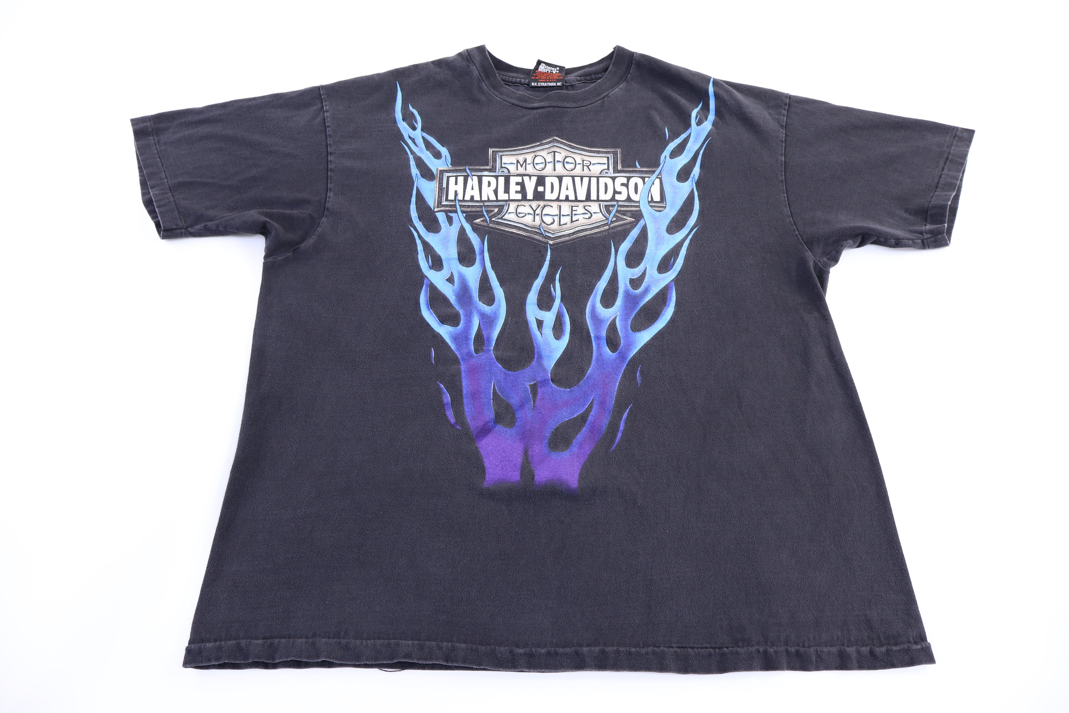 Harley Davidson Motorcycles Flames Graphic T-shirt