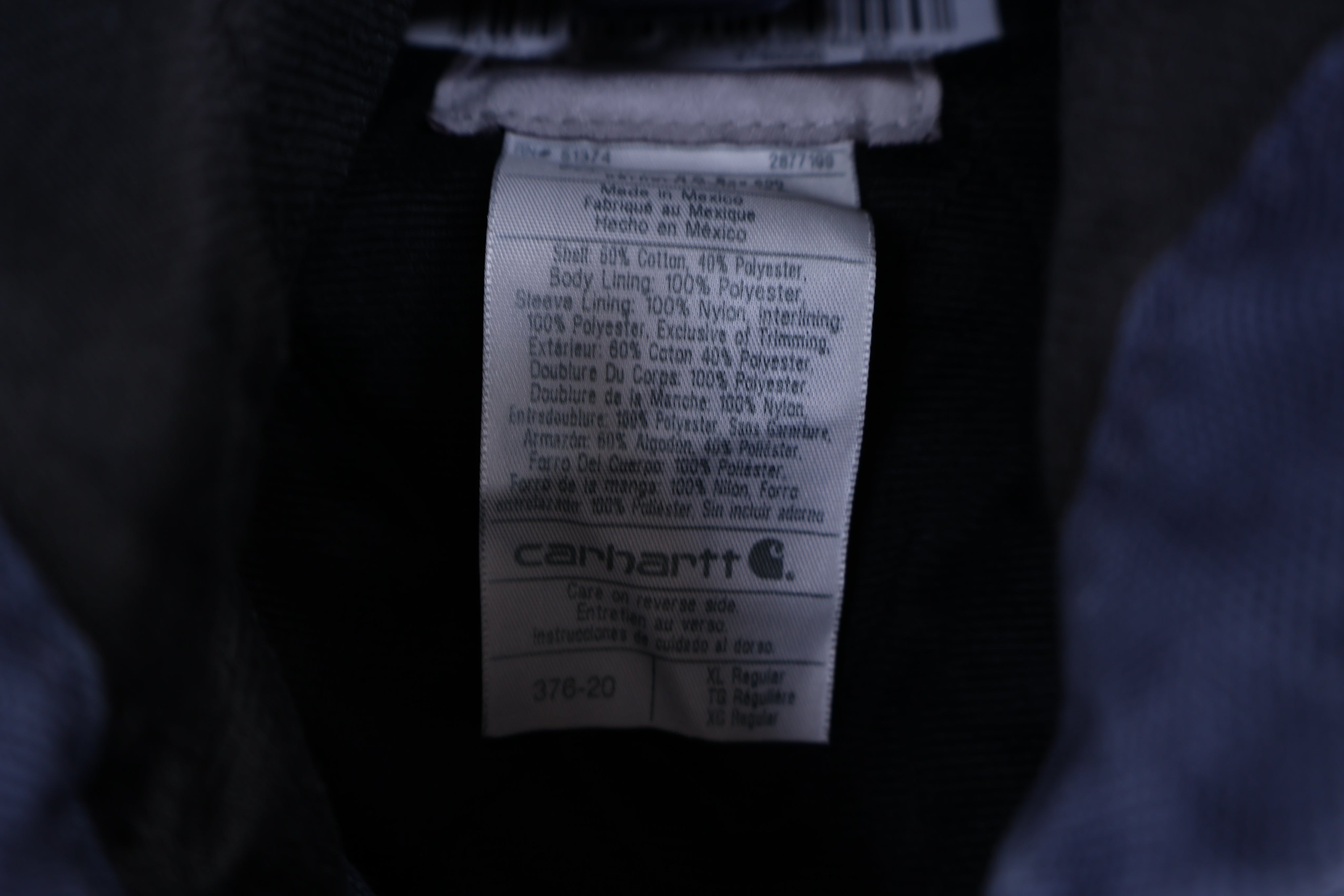 Carhartt Logo Patch Blue Full Zip Jacket