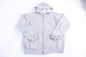 Carhartt Logo Patch Grey Full Zip Hoodie