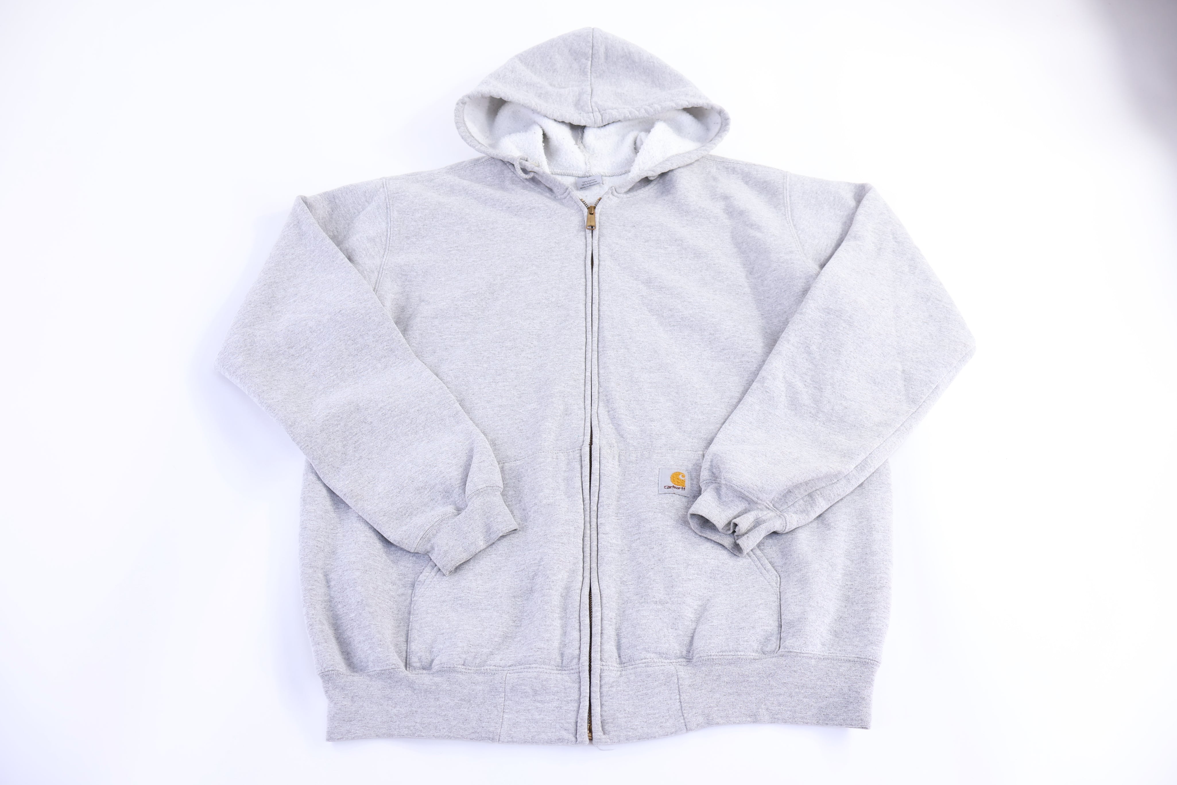 Carhartt Logo Patch Grey Full Zip Hoodie