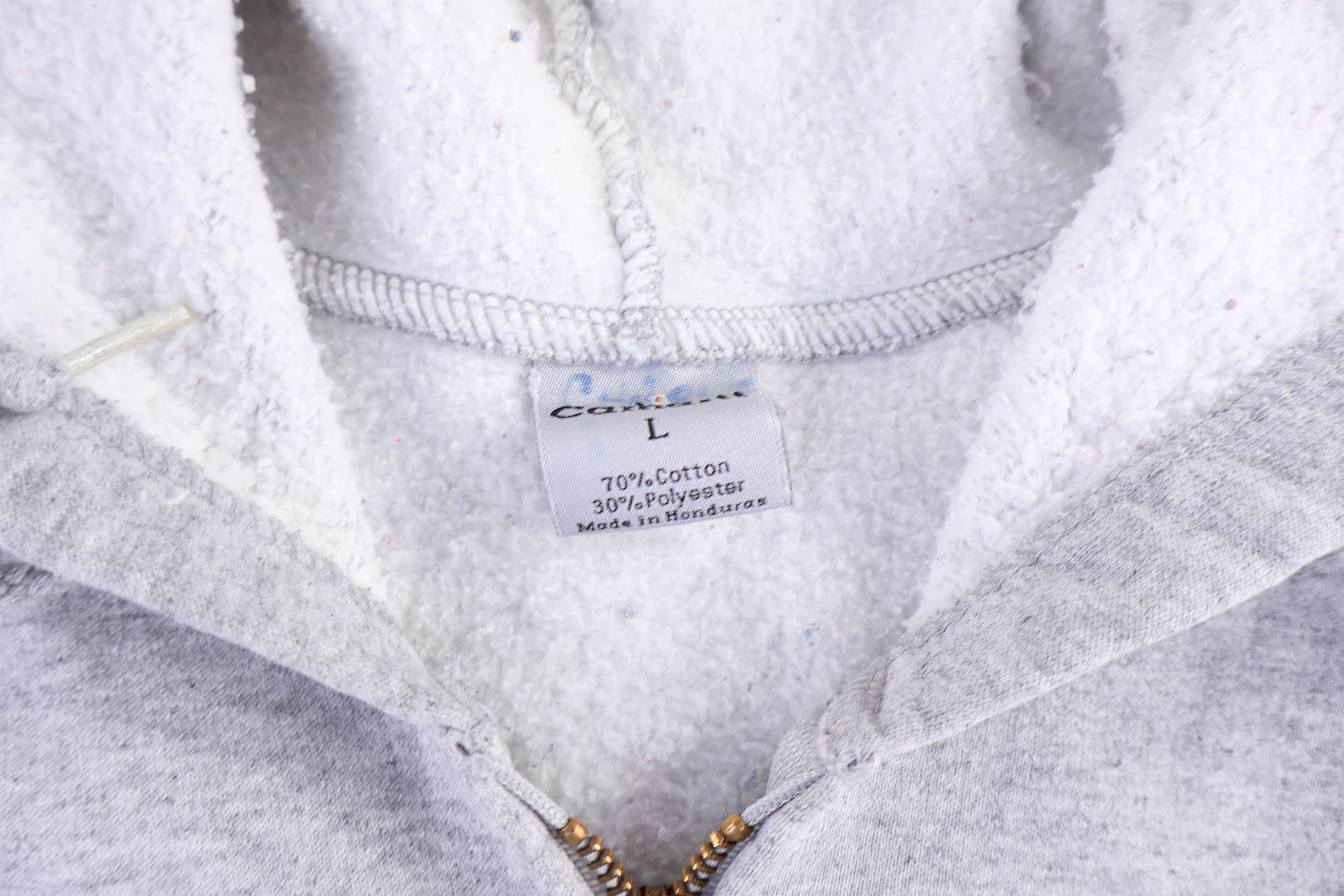 Carhartt Logo Patch Grey Full Zip Hoodie