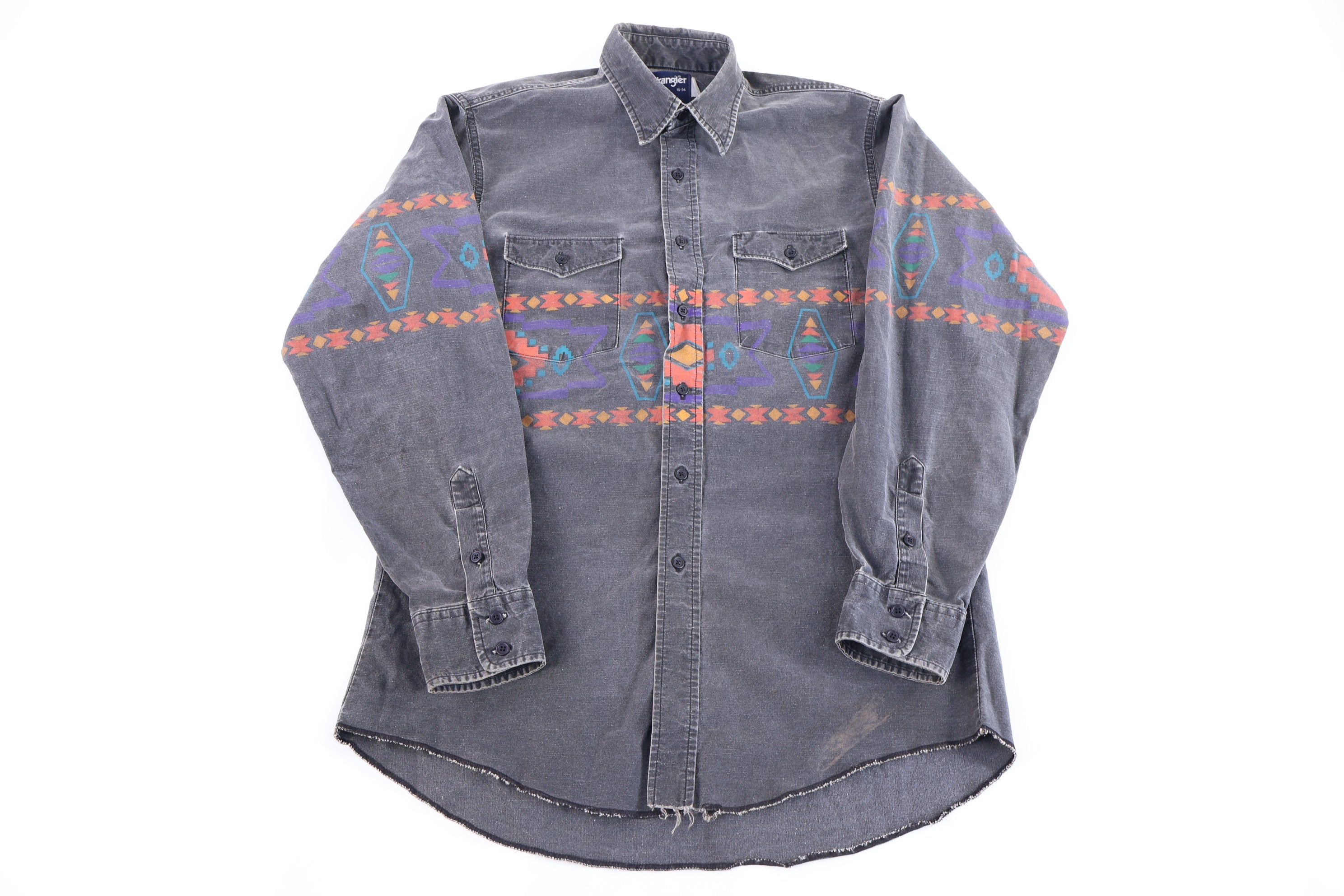 90's Wrangler Western Pattern LS Button Down