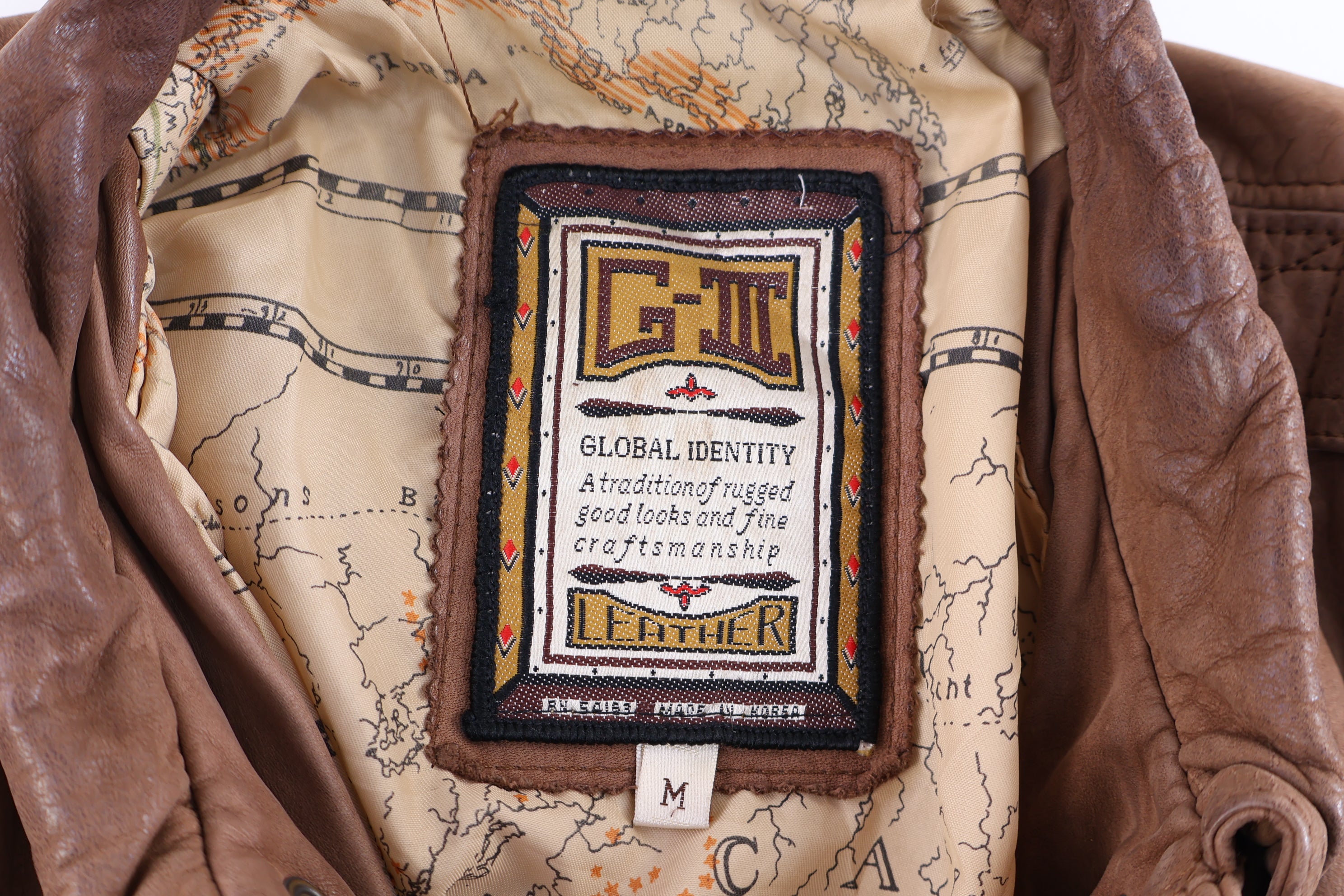 90's G-III Global Identity Brown Leather Jacket