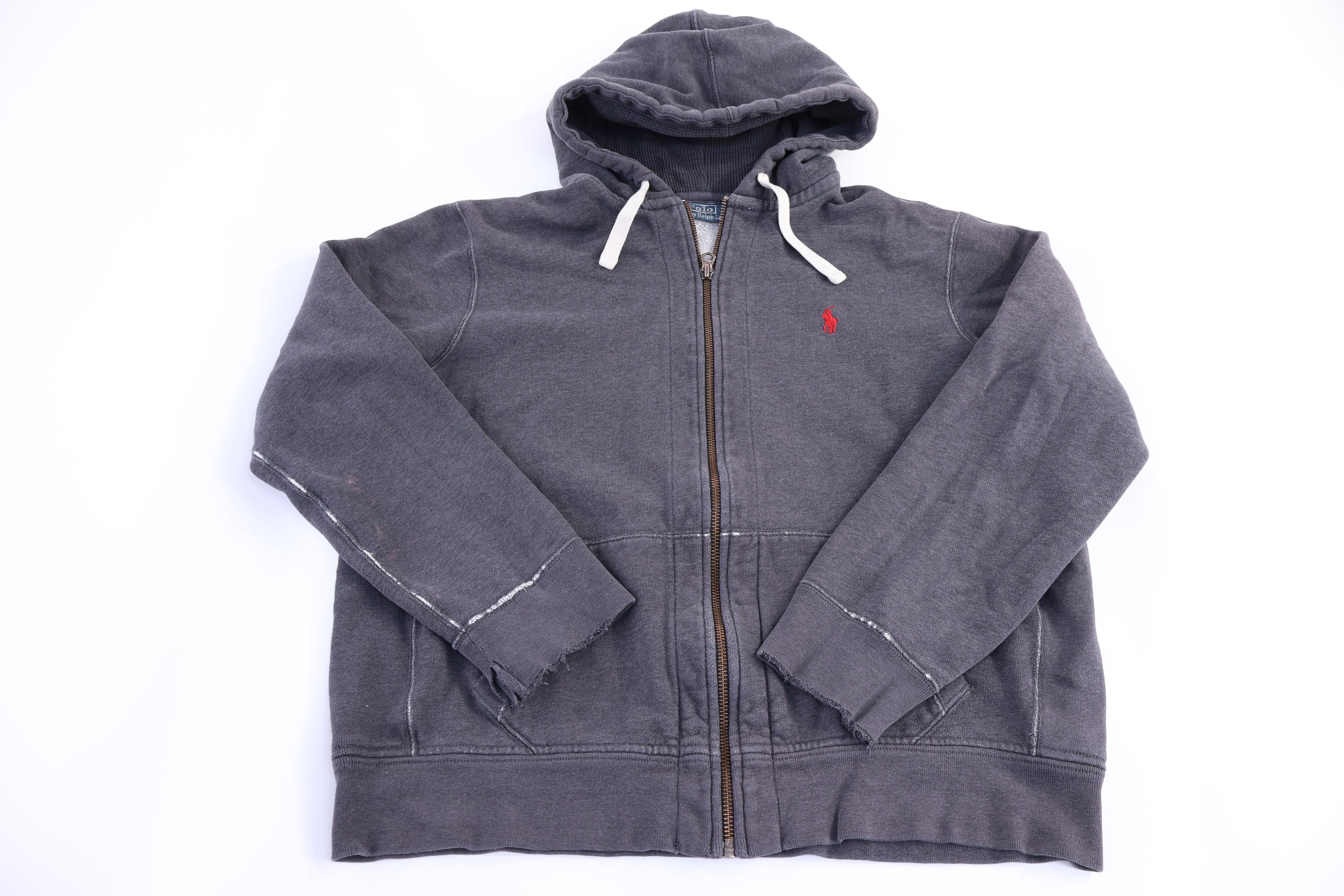 Polo by Ralph Lauren Embroidered Logo Grey Full Zip Hoodie