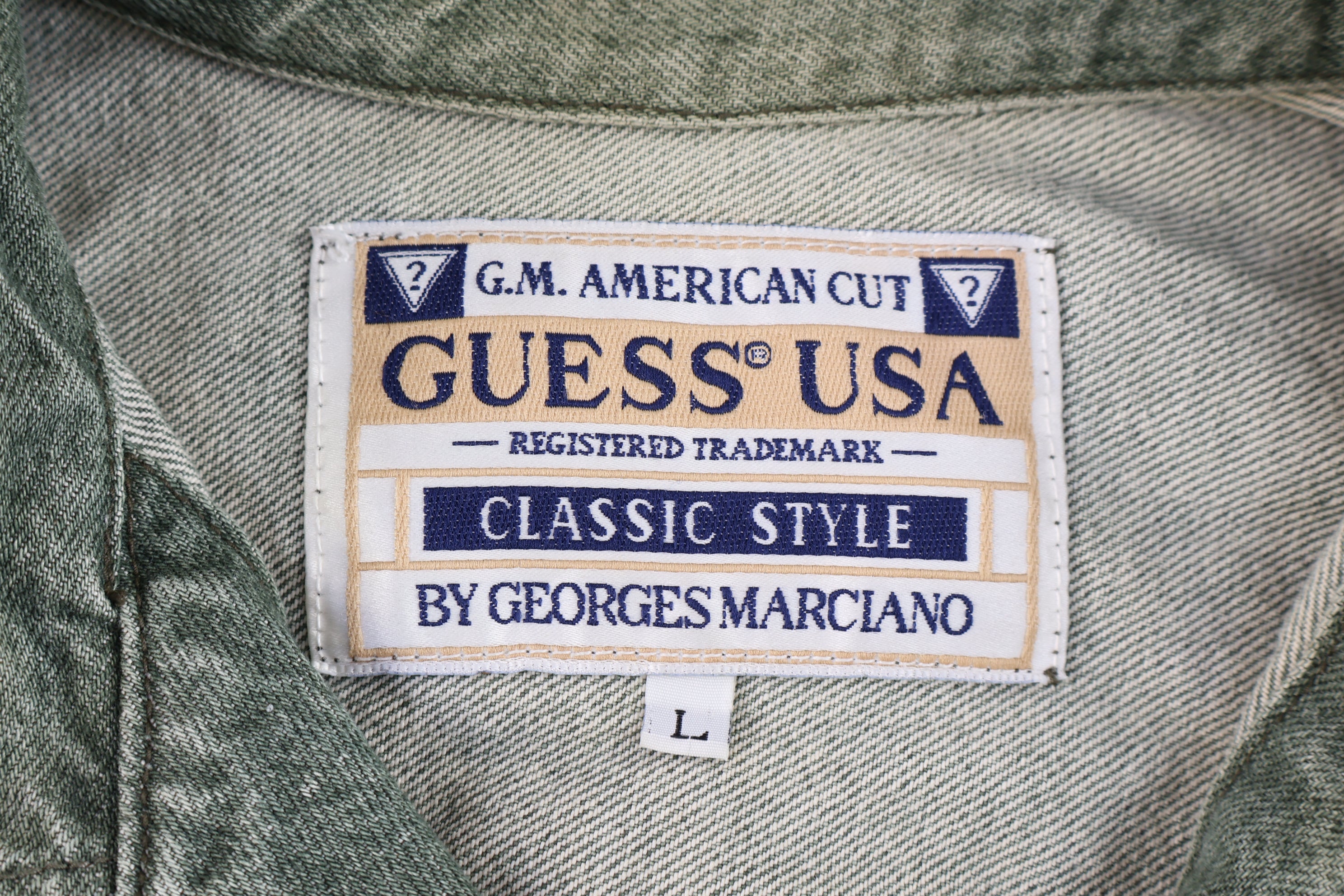 90's GUESS USA Green Denim Jacket