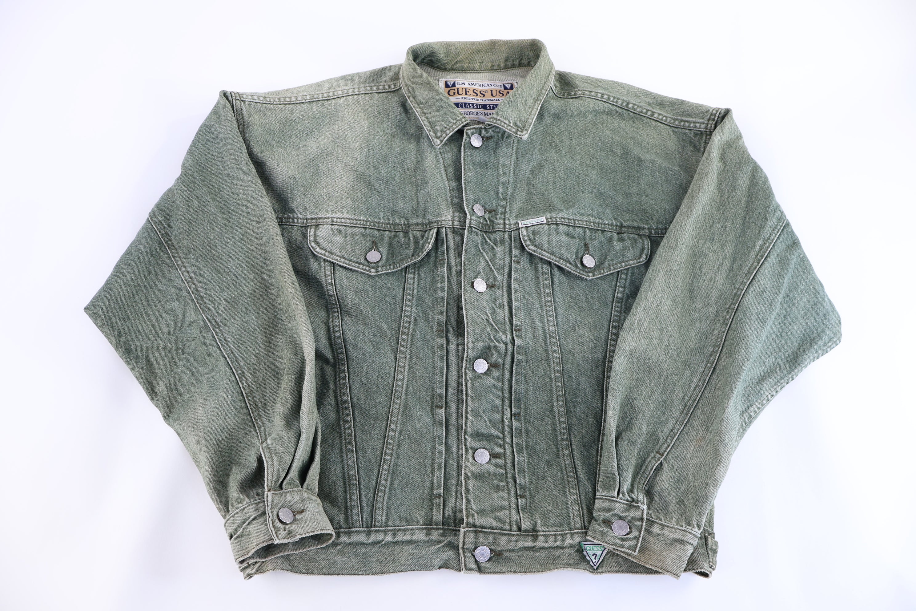 90's GUESS USA Green Denim Jacket