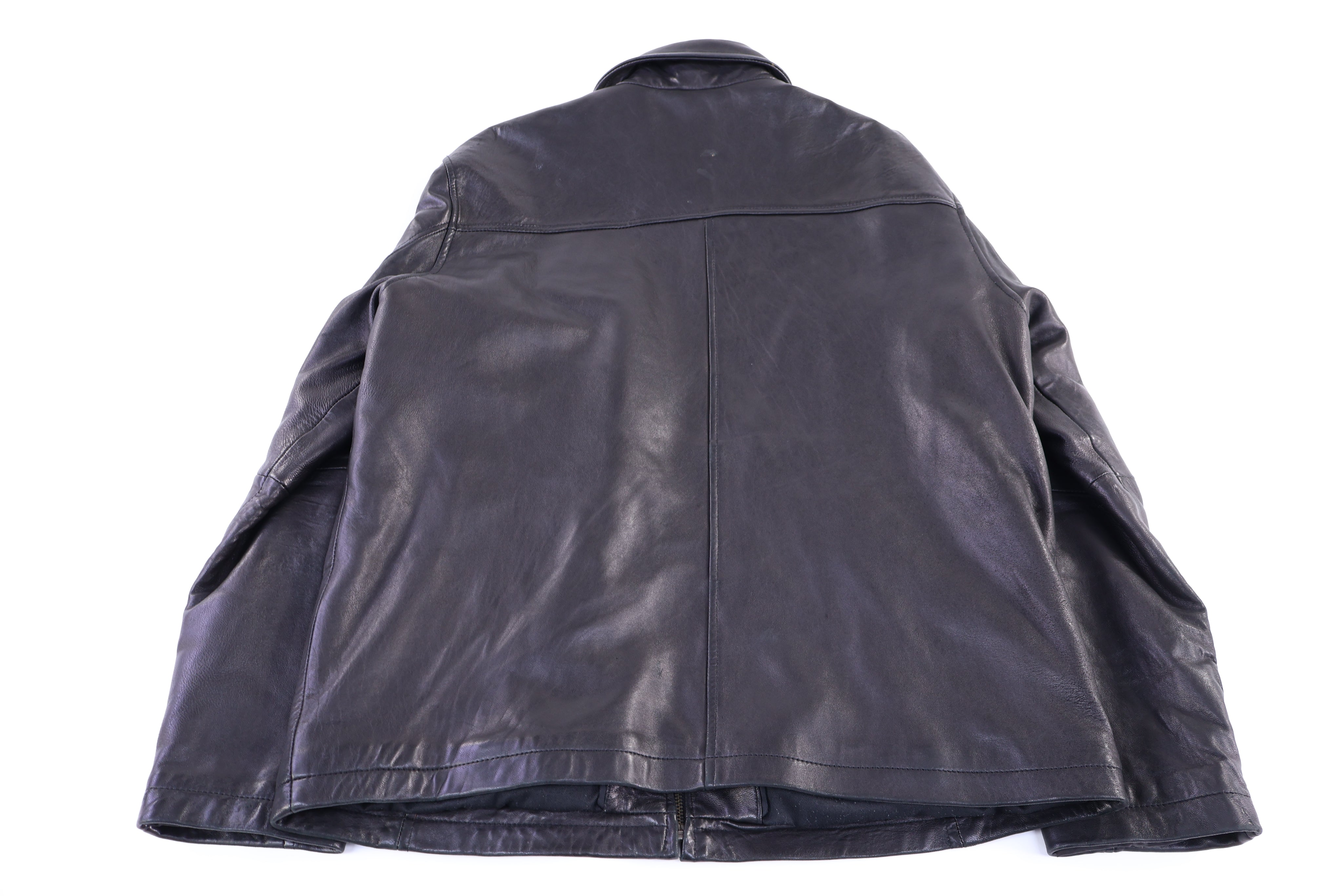 Calvin Klein Black Leather Full Zip Jacket
