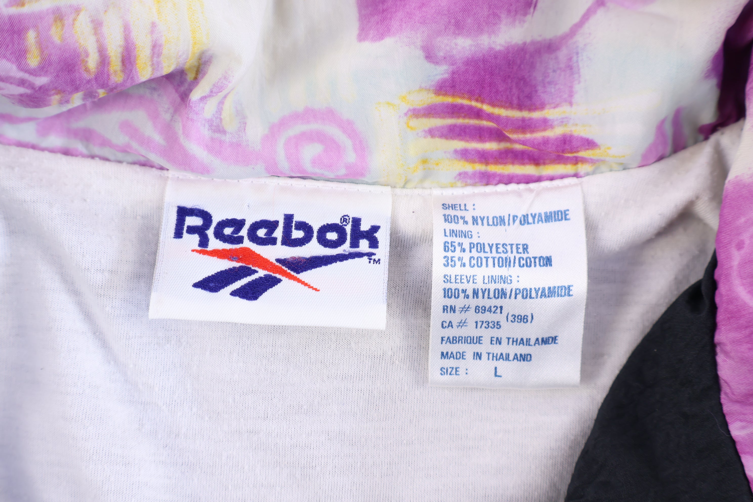 90's Reebok Embroidered Logo Full Zip Windbreaker