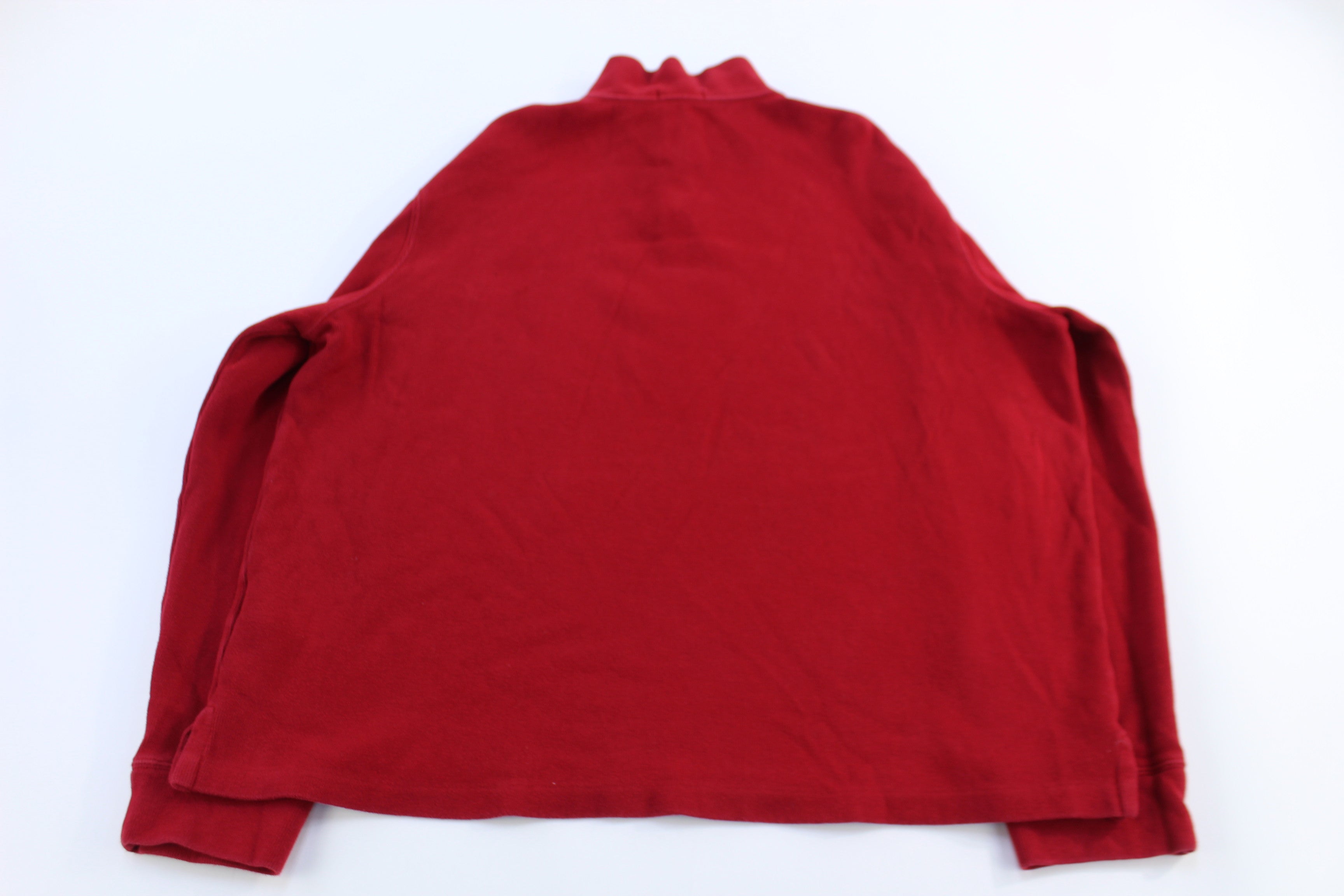 Polo Ralph Lauren Embroidered Logo Red Quarter Zip Sweater
