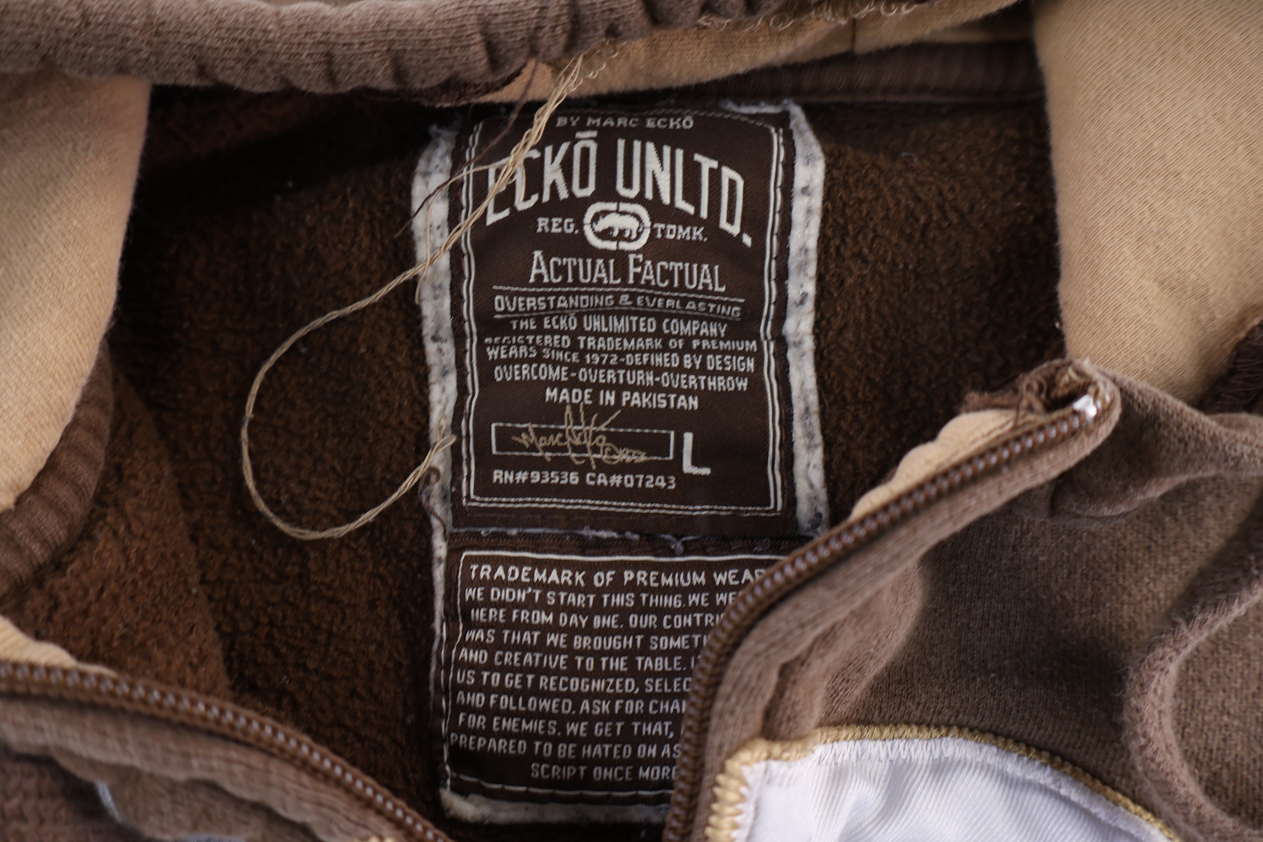 Ecko Unltd Brown Full Zip Jacket