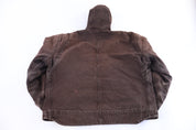 Carhartt Logo Patch Brown Sherpa Lined Full Zip Jacket