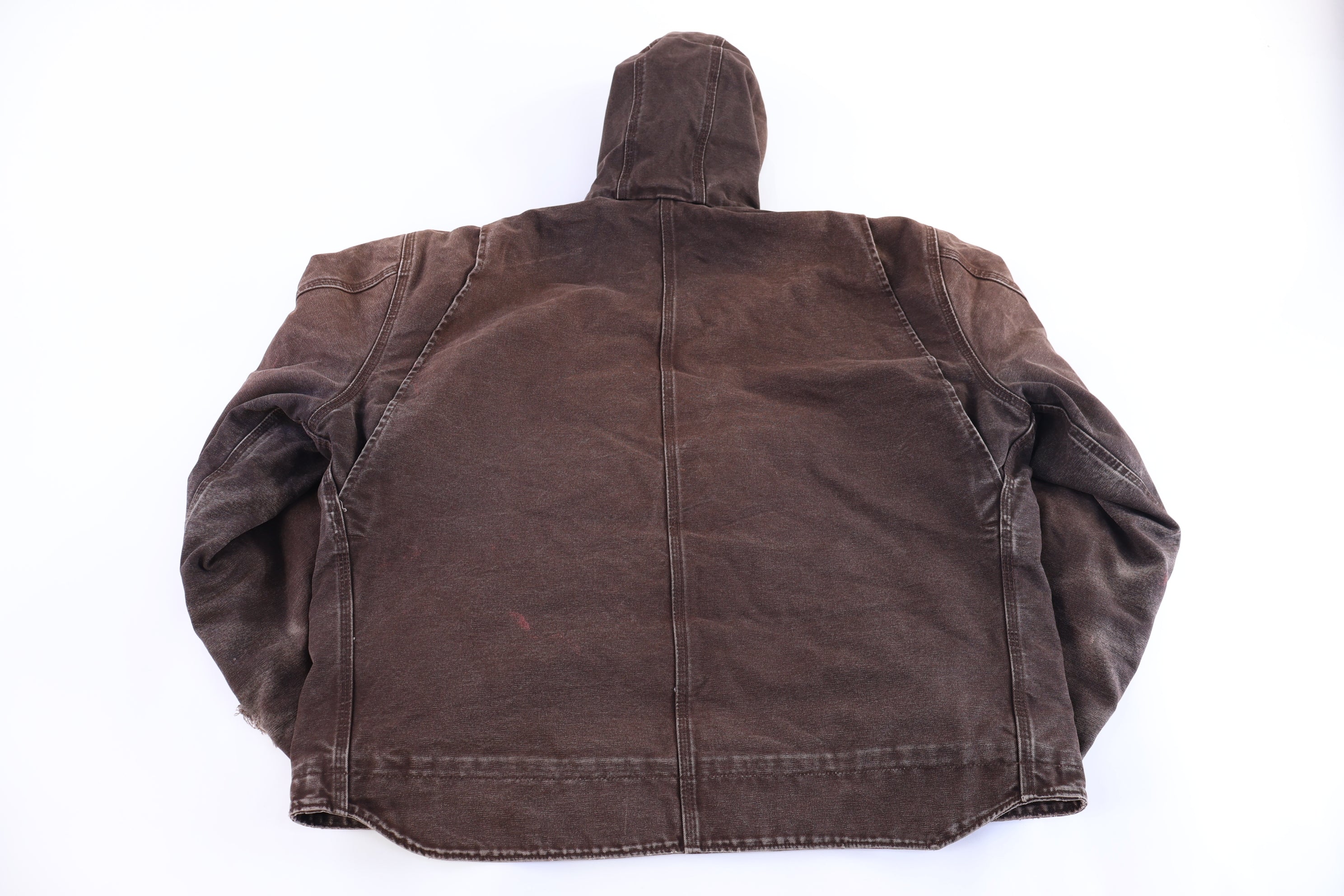 Carhartt Logo Patch Brown Sherpa Lined Full Zip Jacket