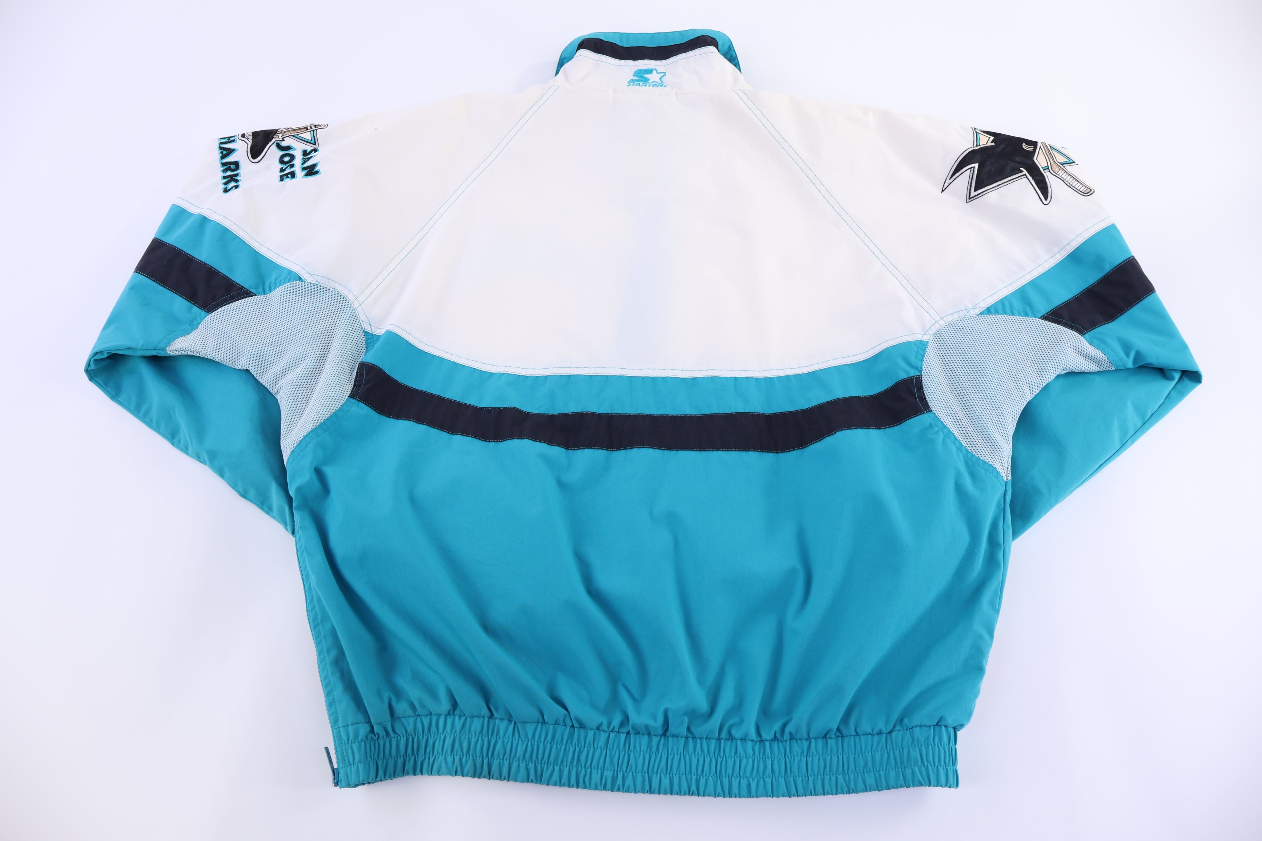 90's Starter San Jose Sharks Hockey Half Zip Windbreaker