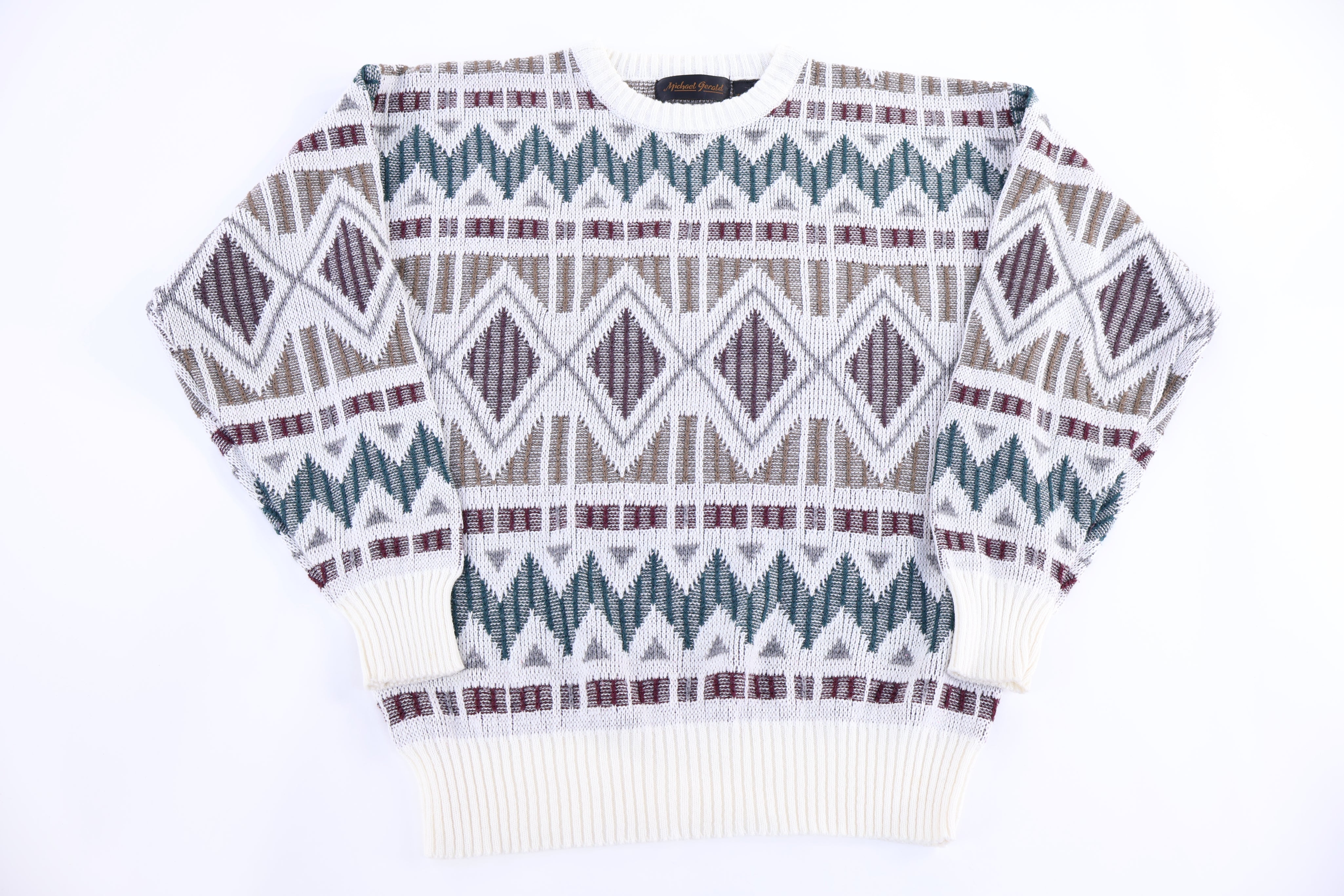 90's Michael Gerald Multipattern Knit Sweater