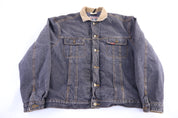 80's Lee Storm Rider Blanket Lined Black Denim Jacket