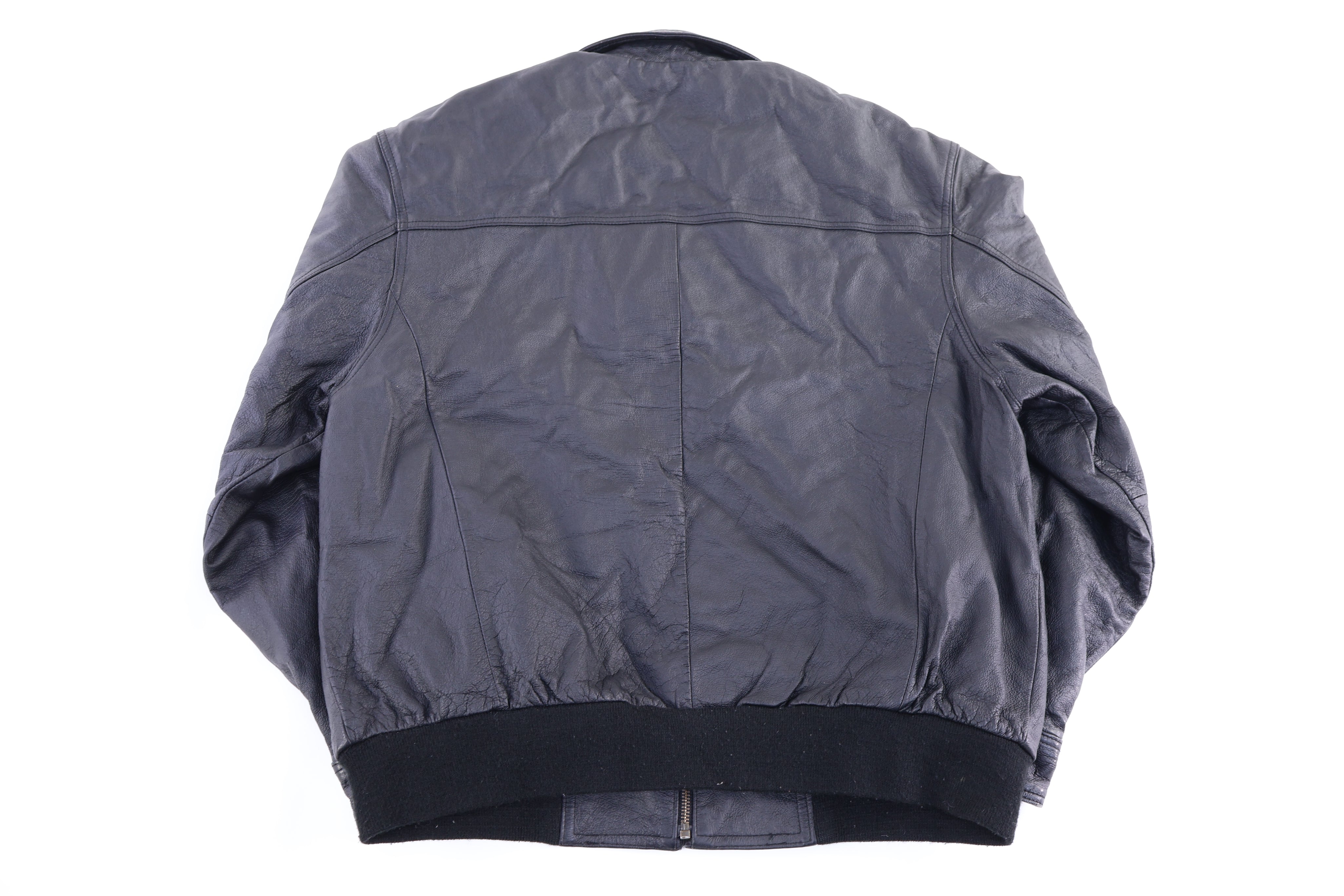 90's Stone Creek Black Leather Bomber Jacket