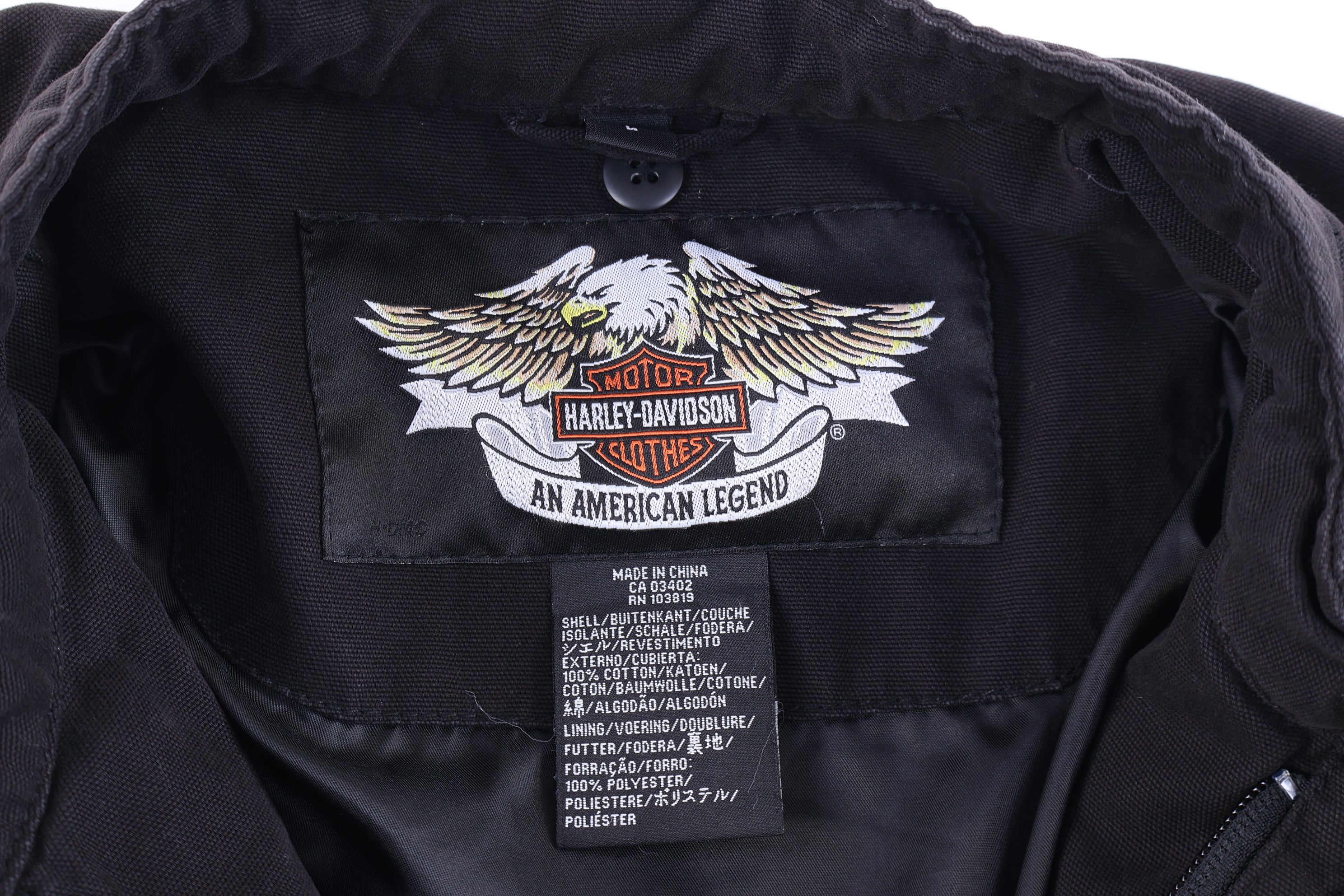 Harley Davidson Motorcycles Black Full Zip Jacket