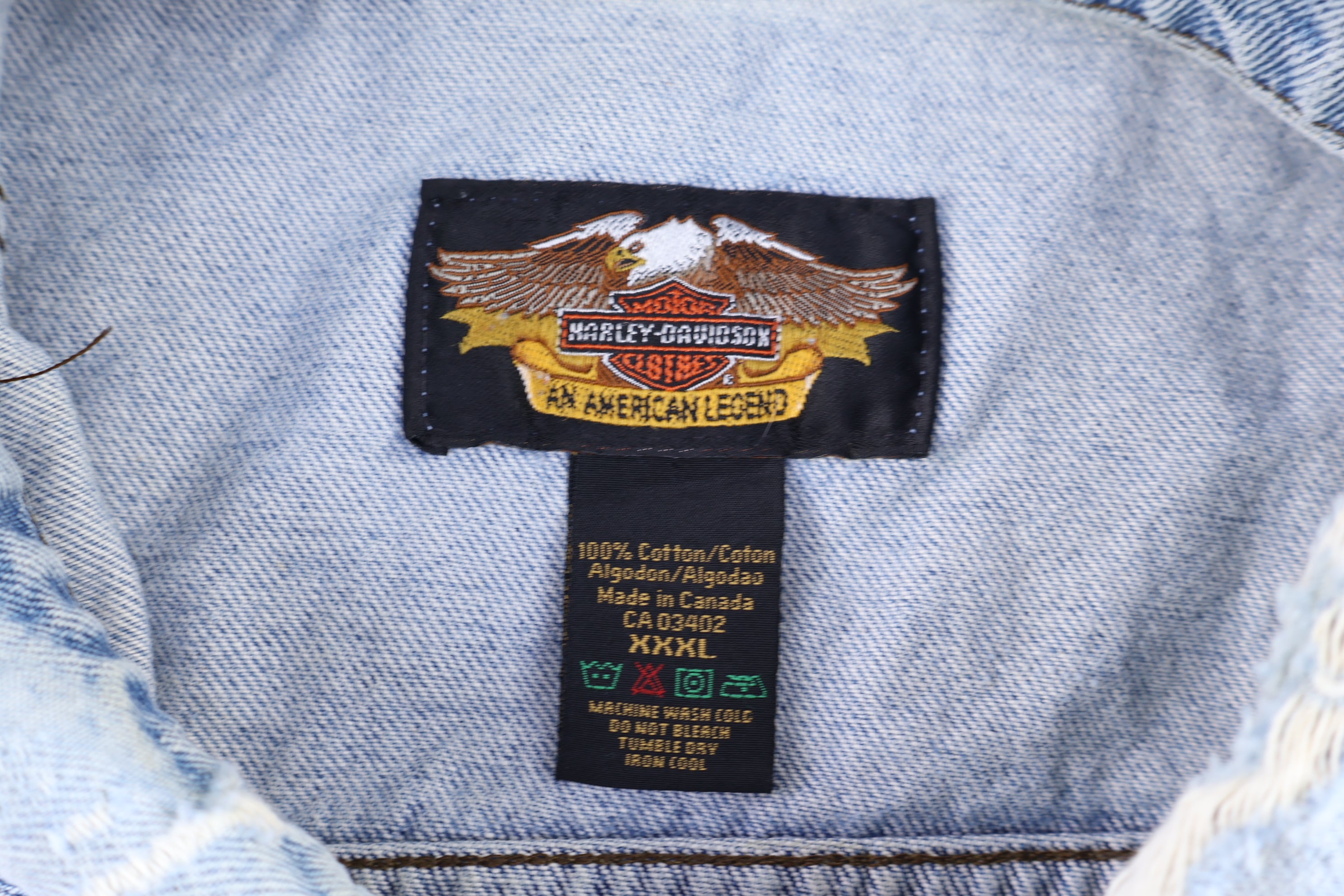Harley Davidson Motorcycles Light Wash Denim Jacket