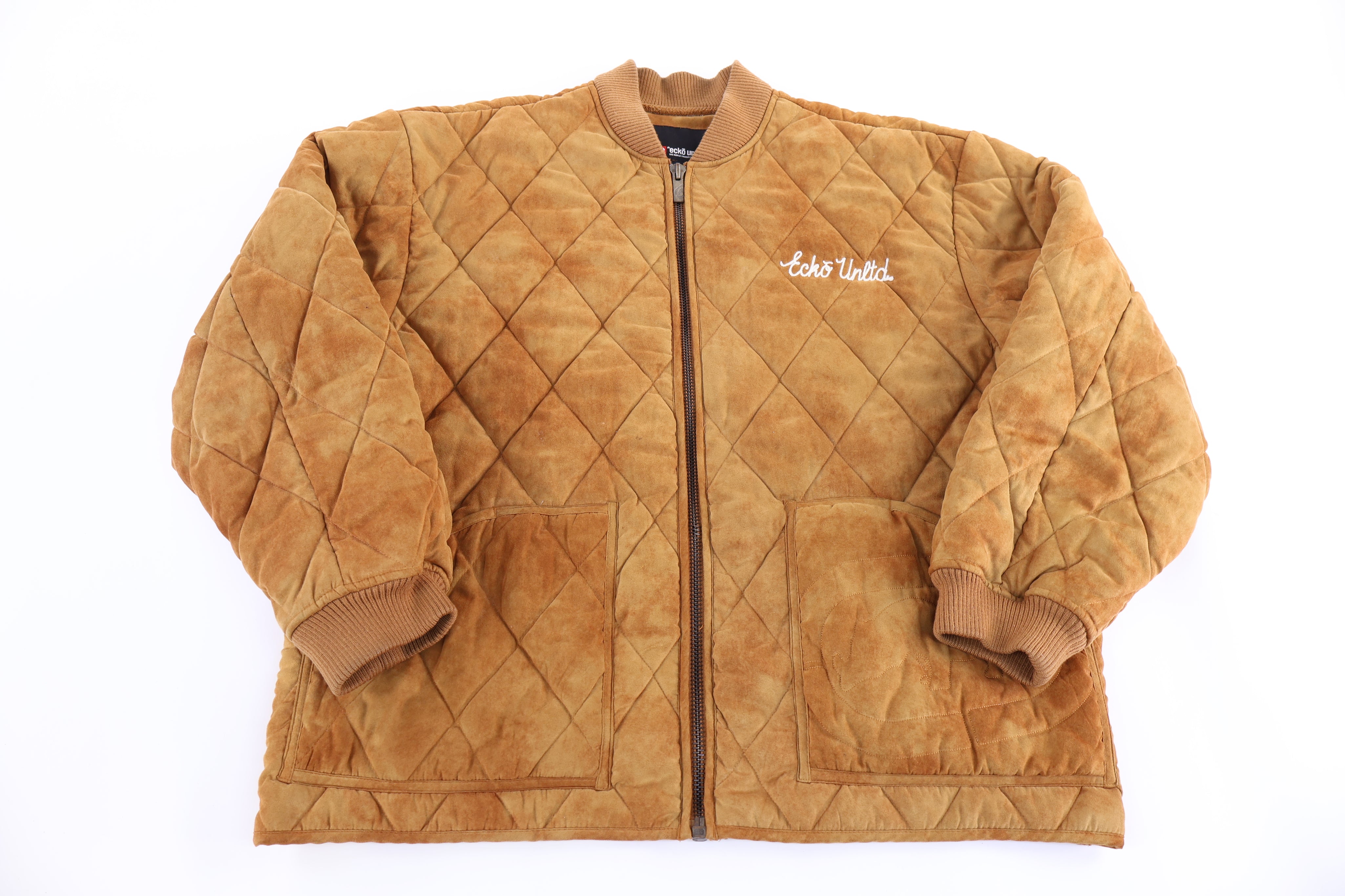 Ecko Unltd Tan Quilted Full Zip Jacket