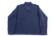 Polo by Ralph Lauren Embroidered Logo Blue Quarter Zip Sweater
