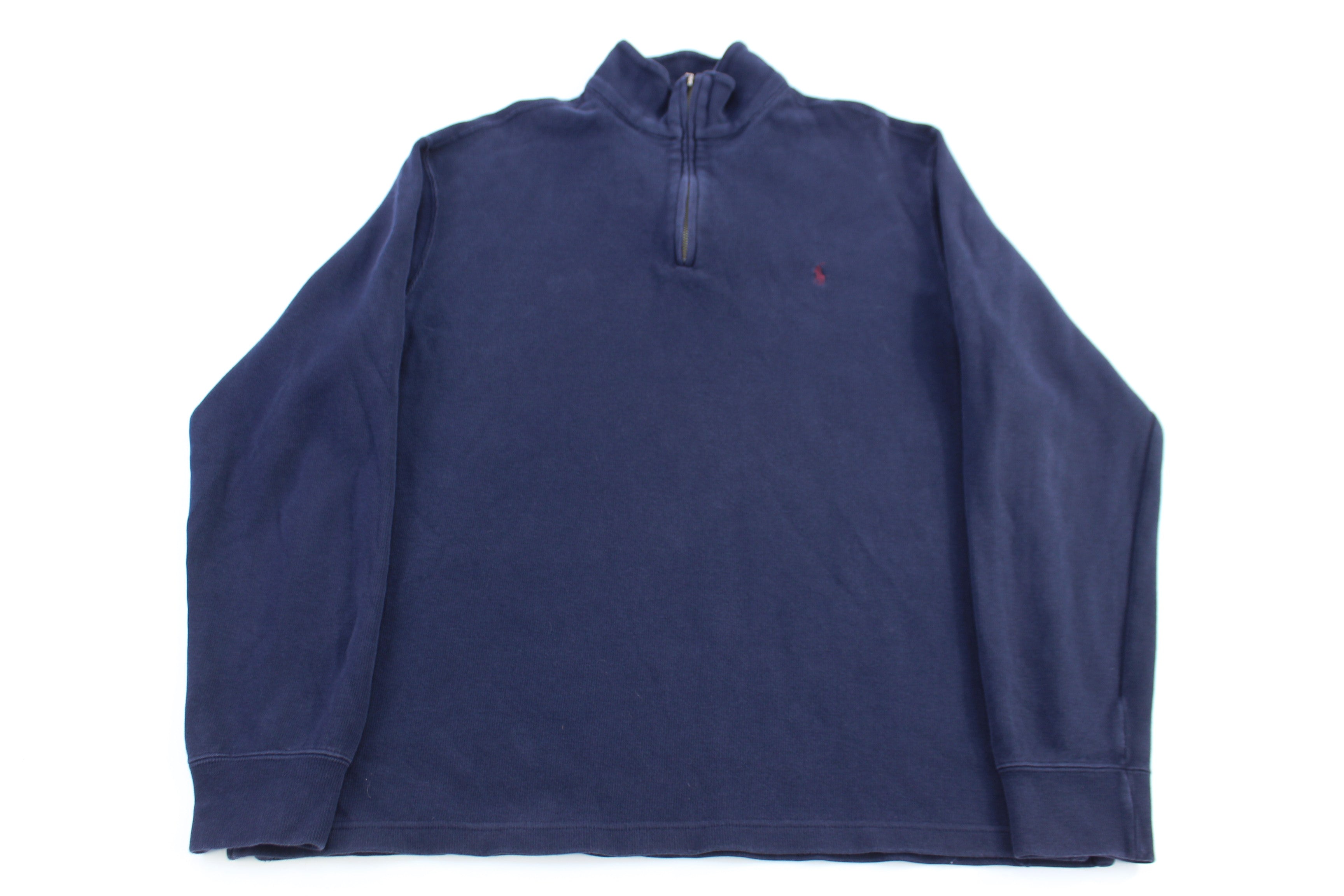 Polo by Ralph Lauren Embroidered Logo Blue Quarter Zip Sweater