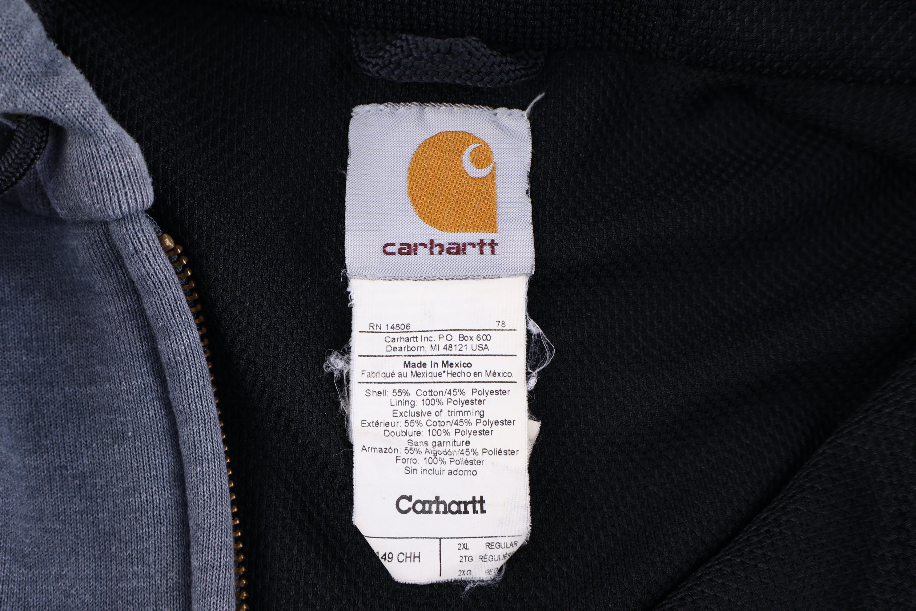 Carhartt Logo Patch Grey Full Zip Jacket