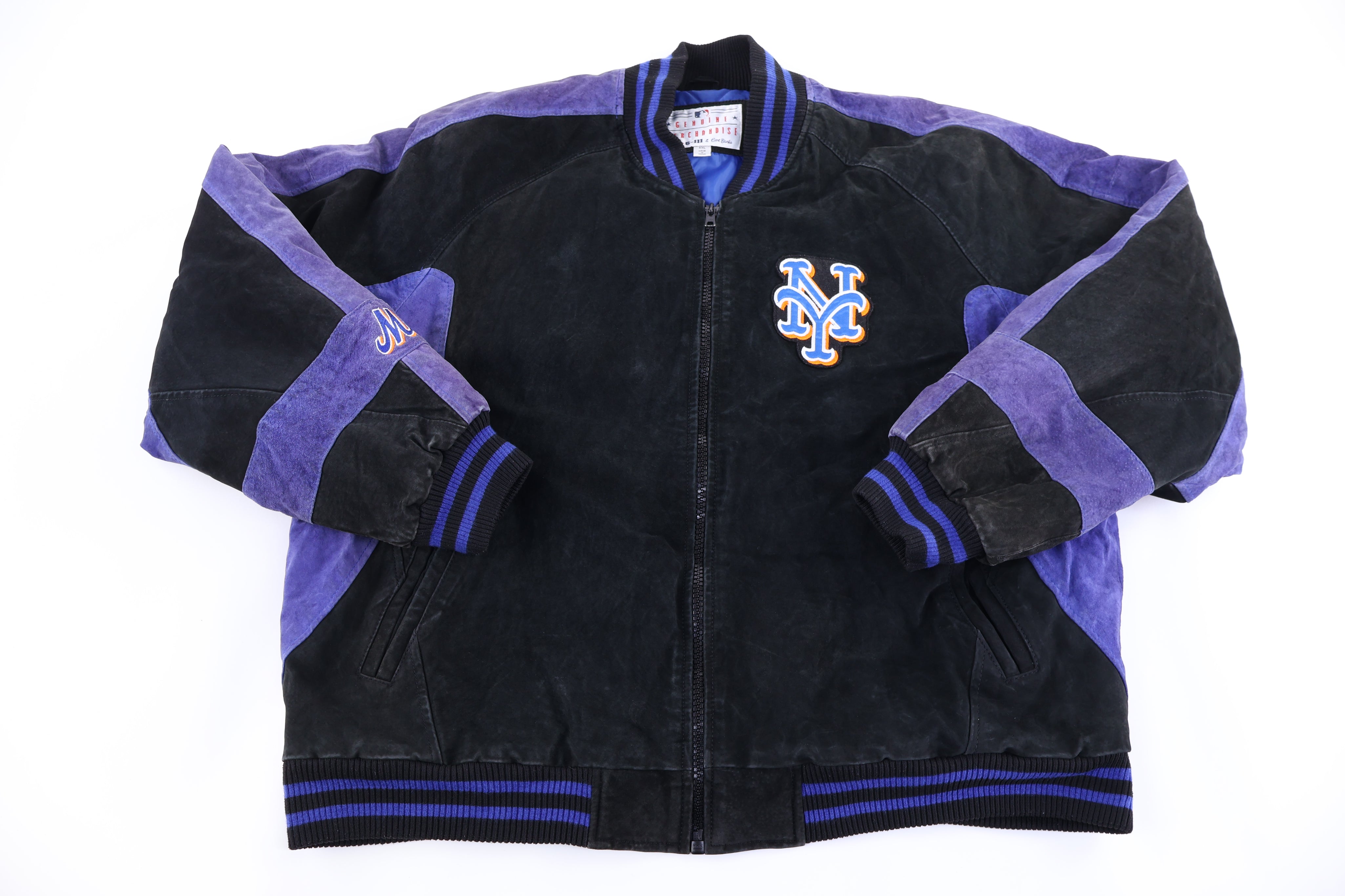 Vintage New York Mets Full Zip Leather Suede Jacket