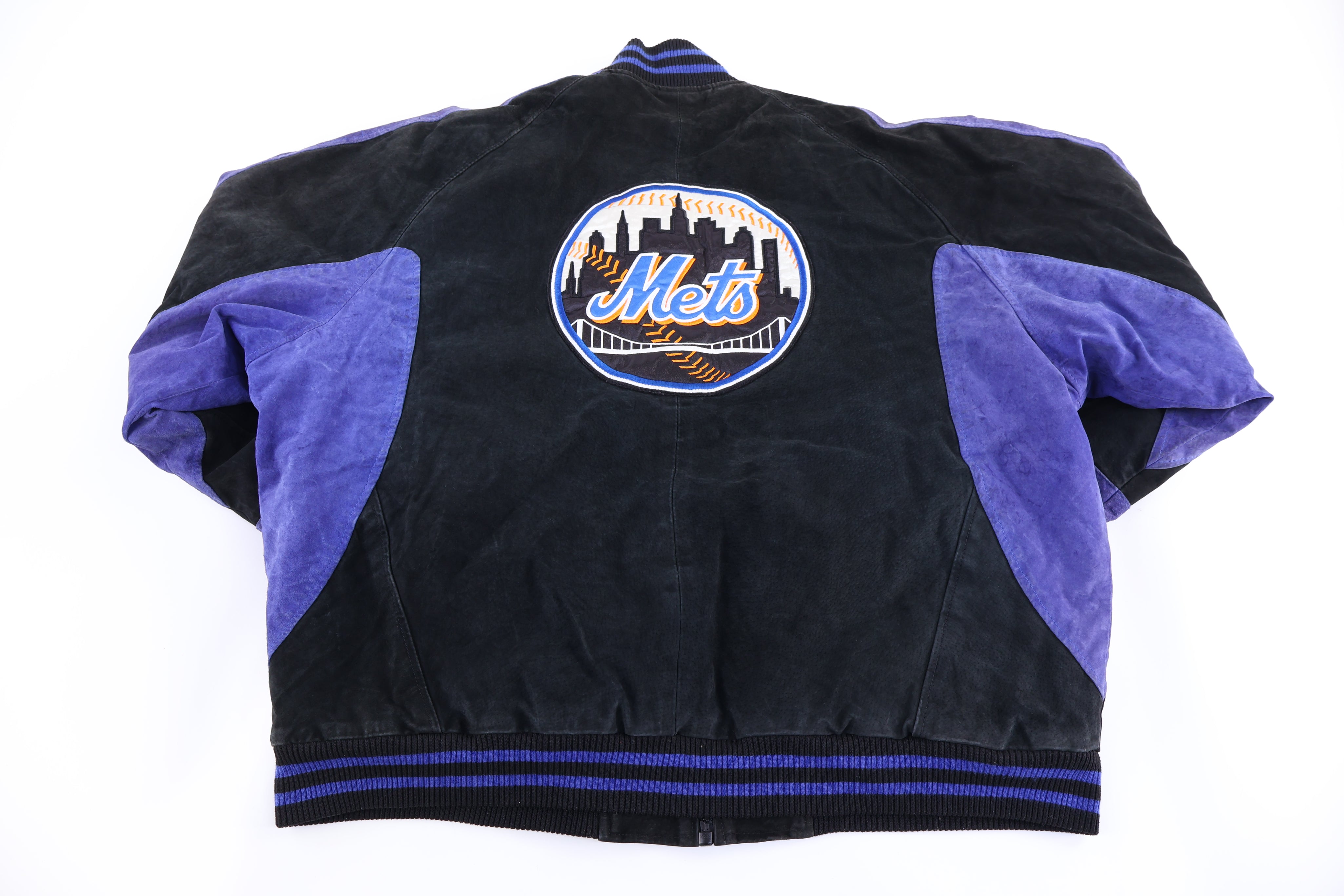 Vintage New York Mets Full Zip Leather Suede Jacket