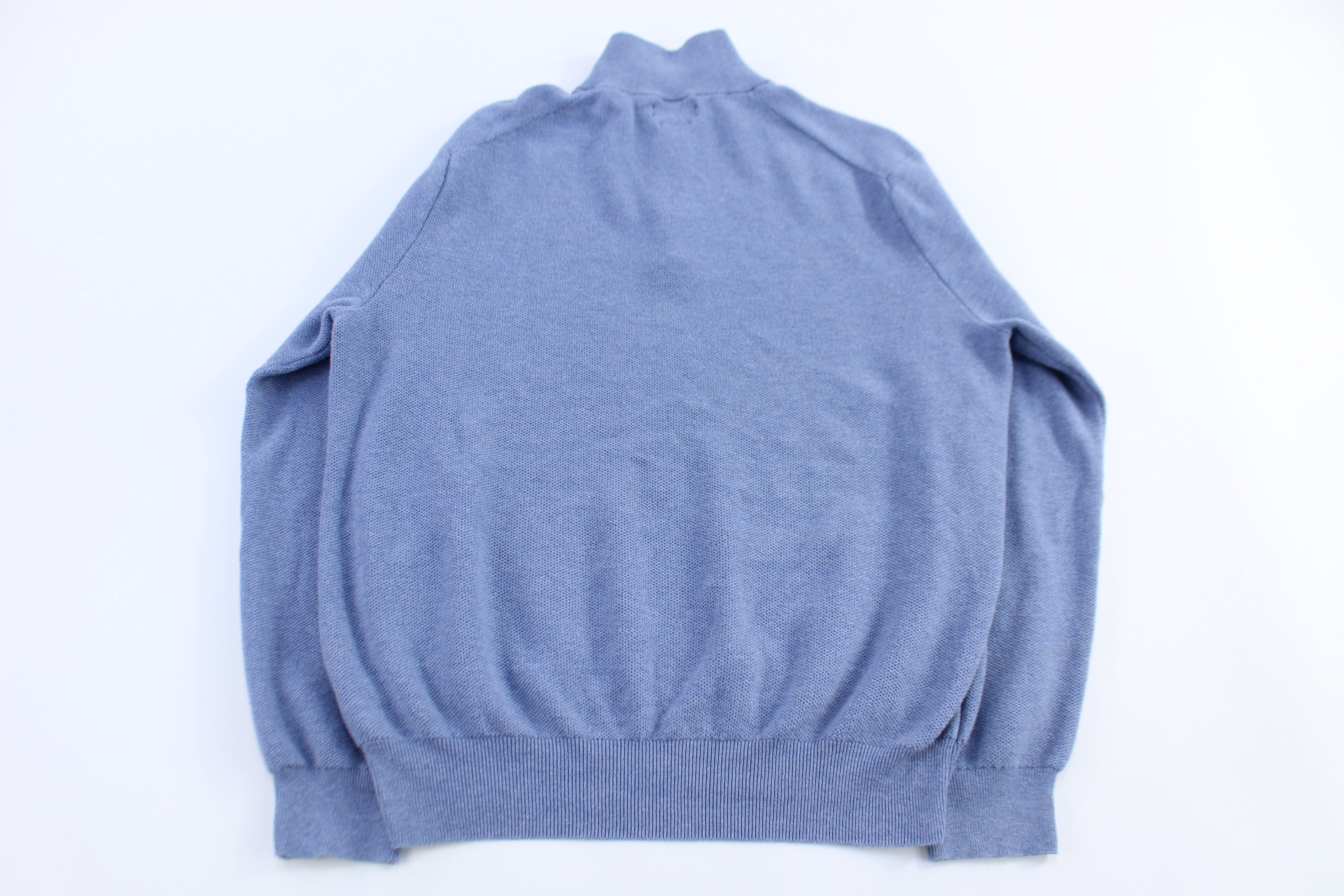 Polo Ralph Lauren Embroidered Logo Blue Quarter Zip Sweater