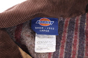 Dickies Logo Patch Tan Blanket Lined Full Zip Jacket