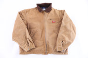 Dickies Logo Patch Tan Blanket Lined Full Zip Jacket