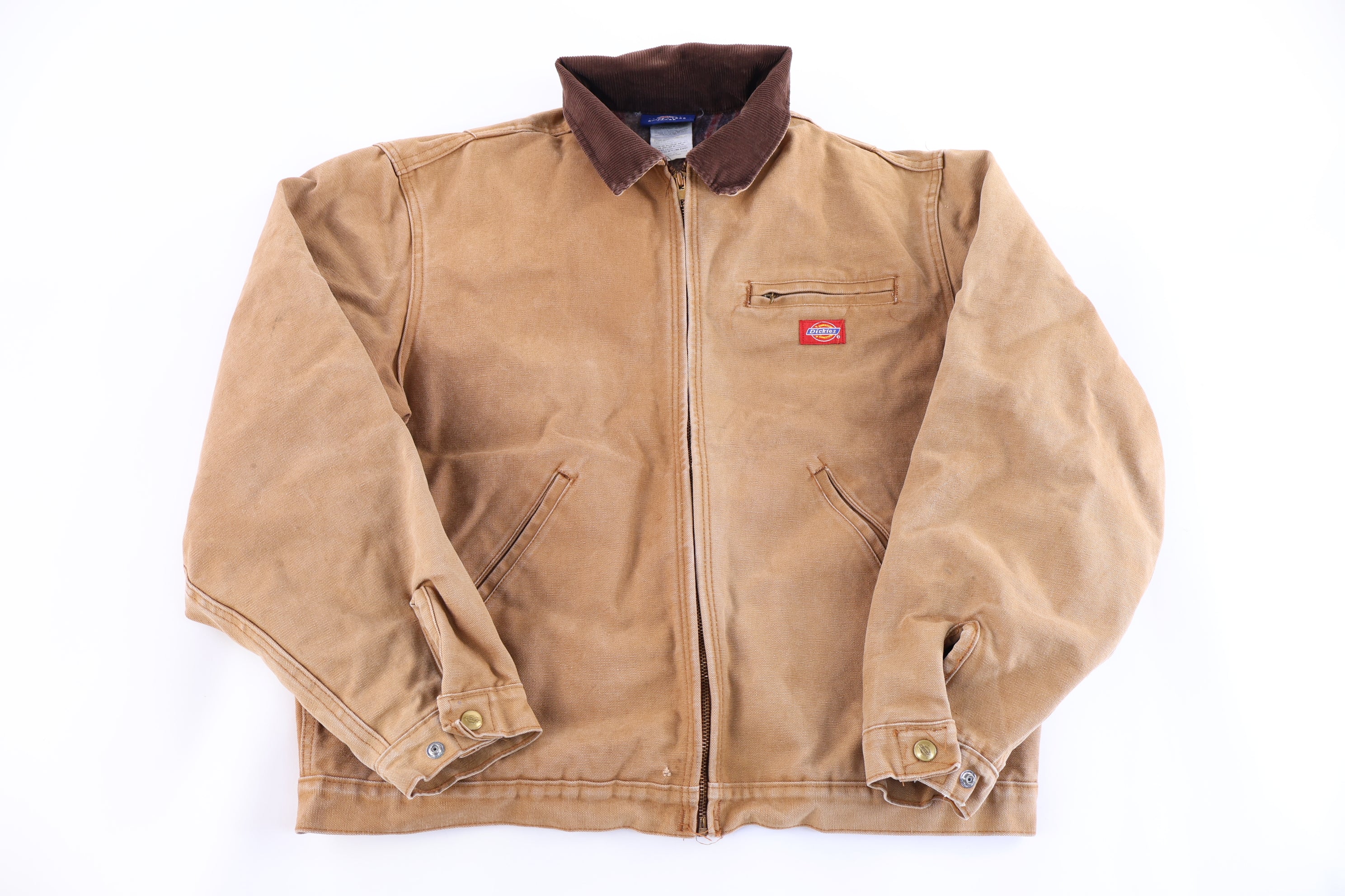 Dickies Logo Patch Tan Blanket Lined Full Zip Jacket