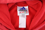 90's Adidas Embroidered Logo Red Pullover Hoodie