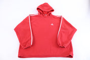 90's Adidas Embroidered Logo Red Pullover Hoodie