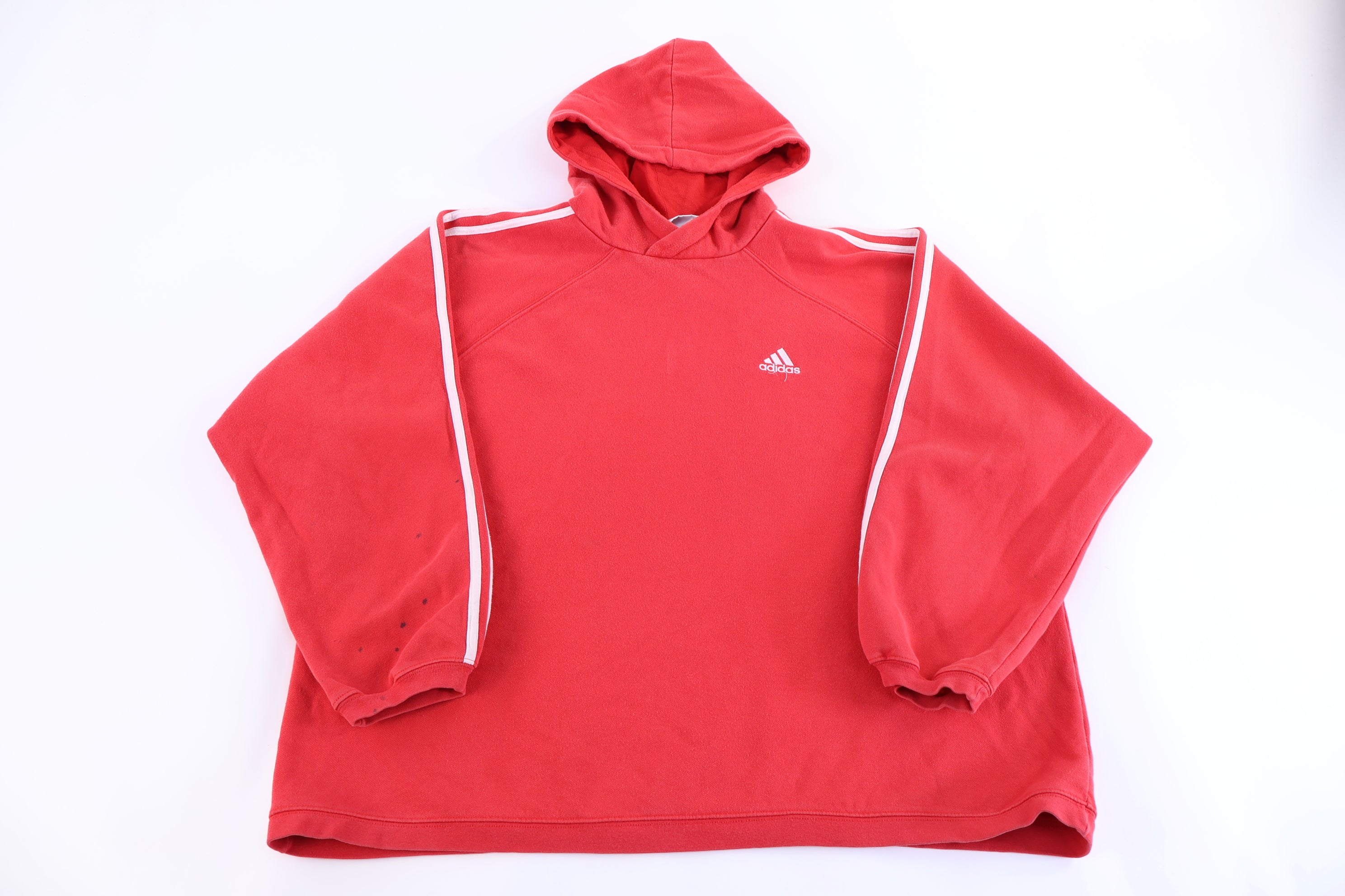 90's Adidas Embroidered Logo Red Pullover Hoodie