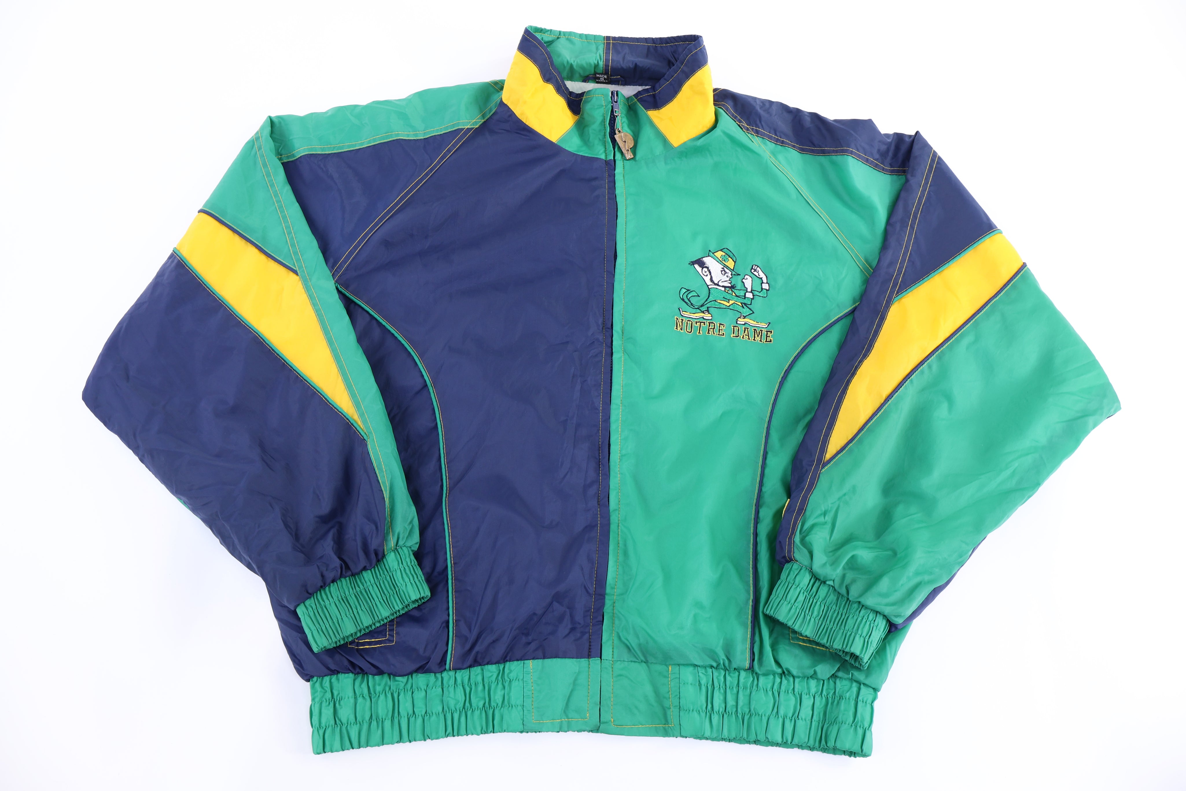 90's University of Notre Dame Full Zip Windbreaker Jacket