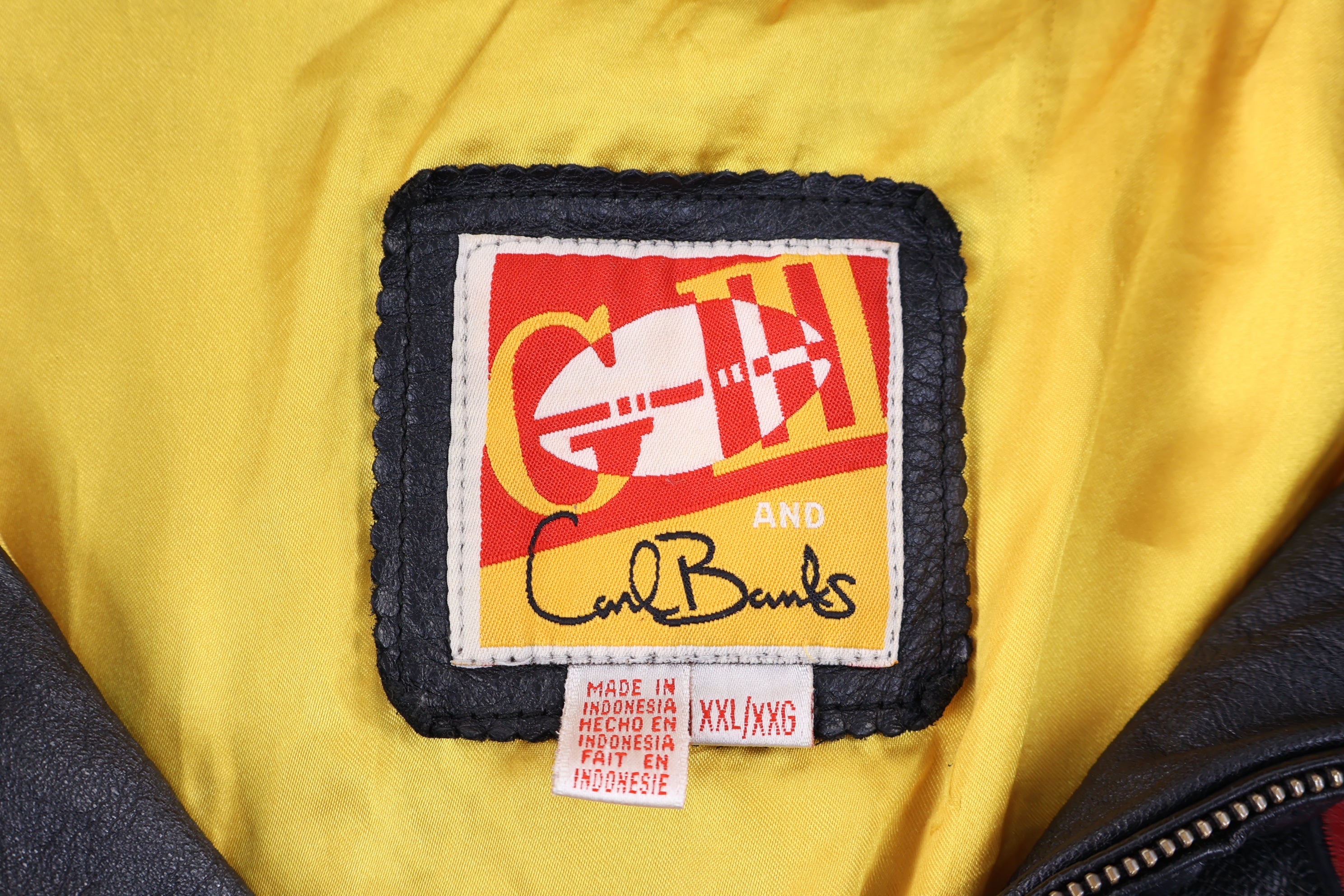 90's Kansas City Chiefs Football Leather Full Zip Jacket