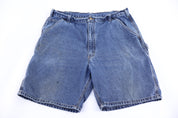 Carhartt Logo Patch Blue Denim Shorts