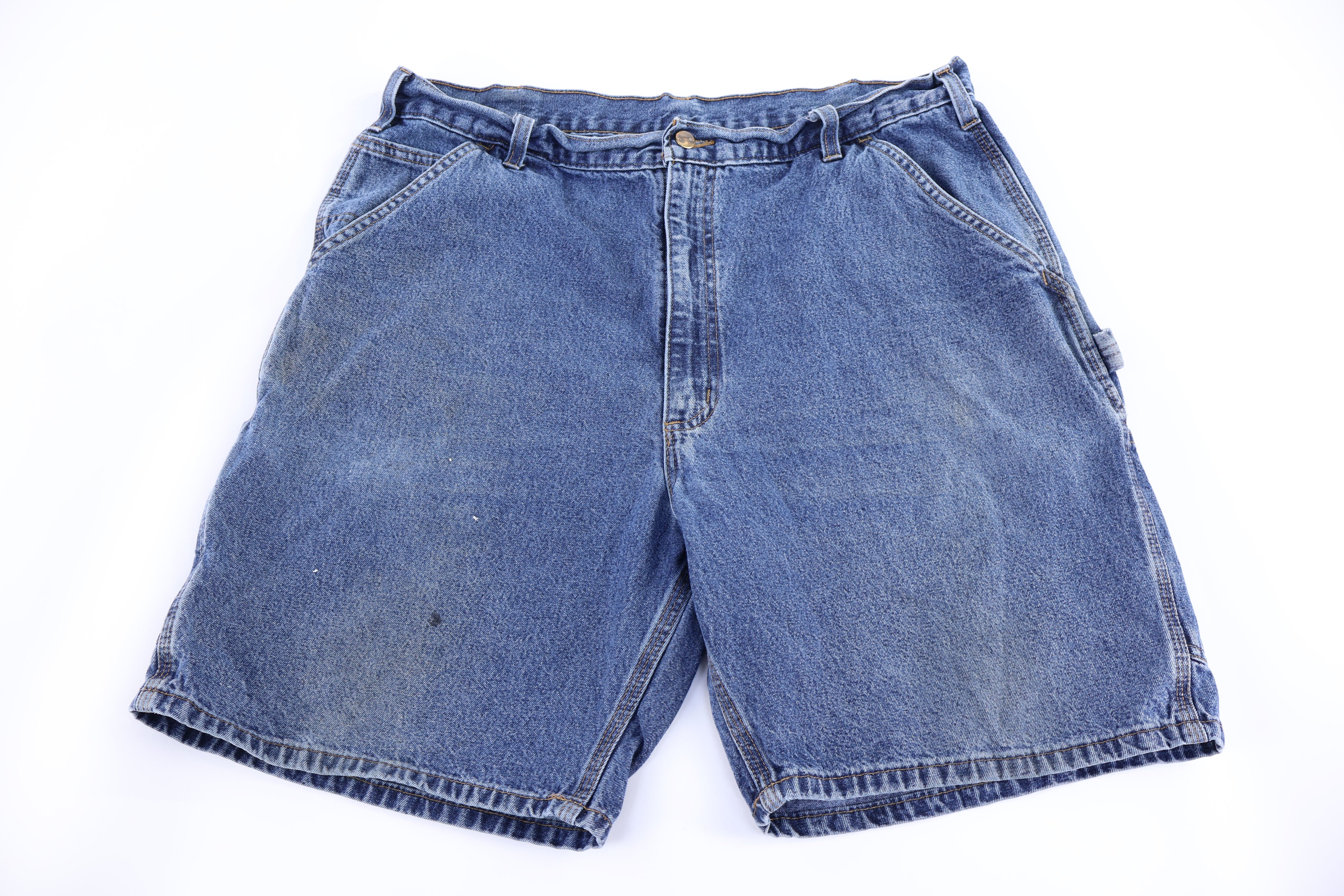 Carhartt Logo Patch Blue Denim Shorts