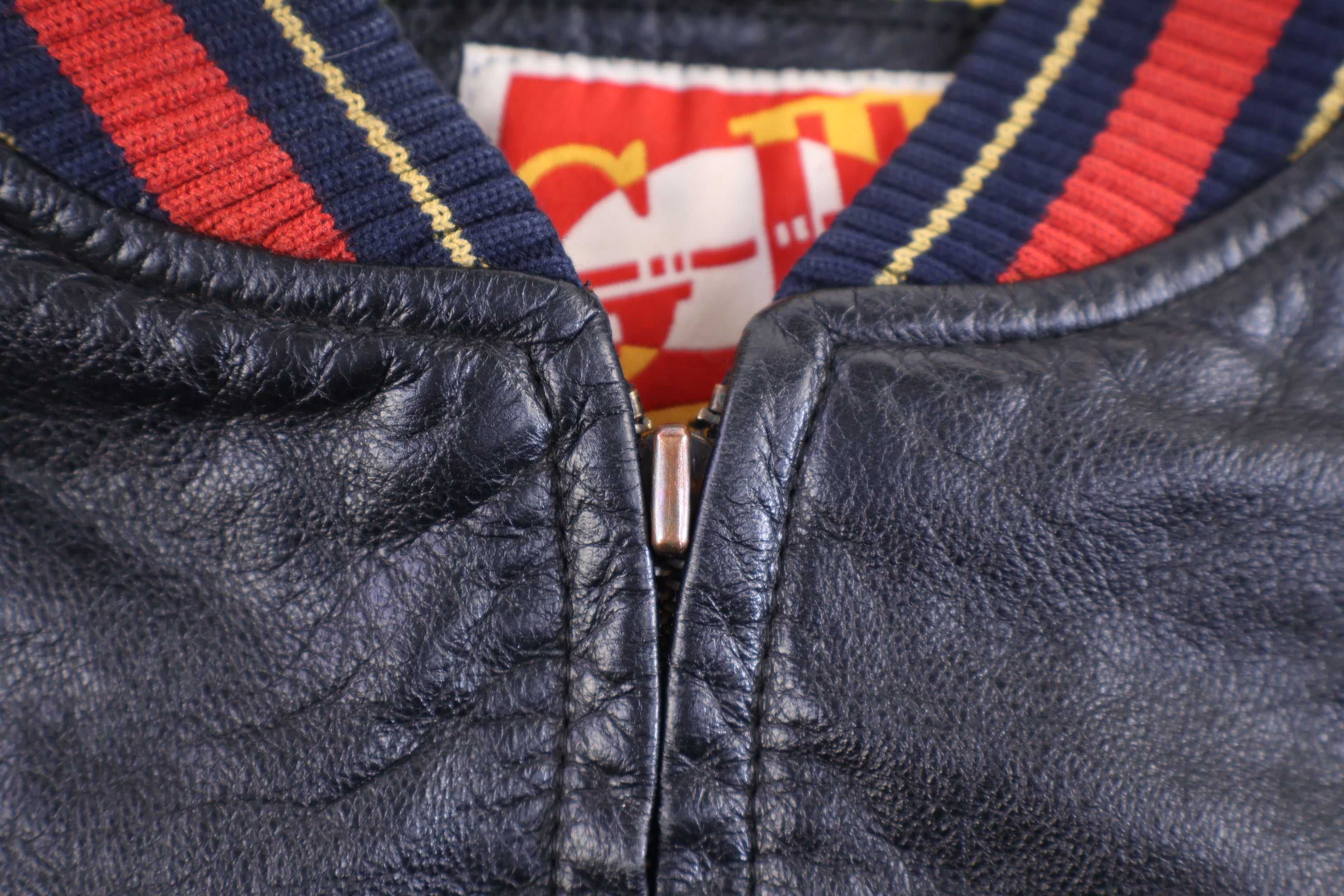 90's Kansas City Chiefs Football Leather Full Zip Jacket