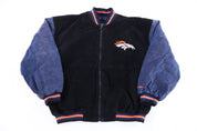 Vintage Denver Broncos Football Leather Suede Full Zip Jacket