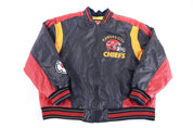 90's Kansas City Chiefs Football Leather Full Zip Jacket