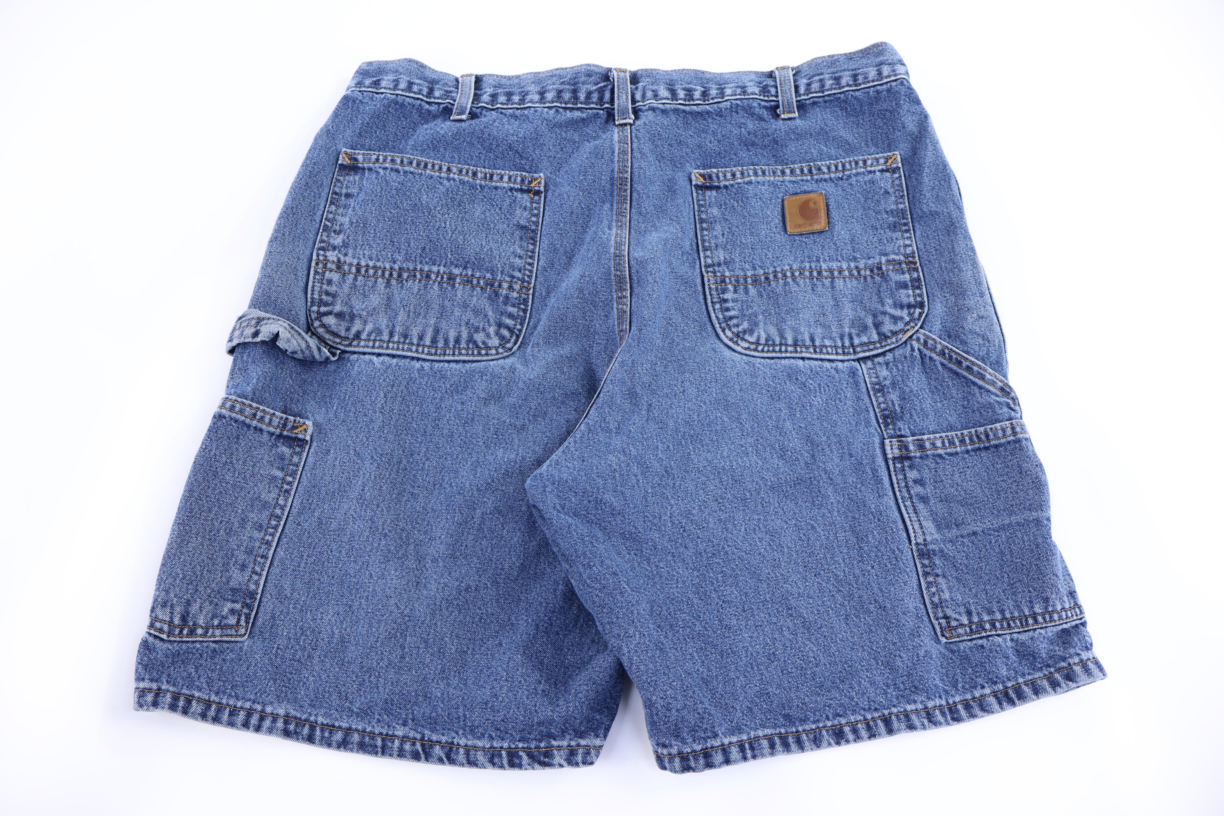 Carhartt Logo Patch Blue Denim Shorts